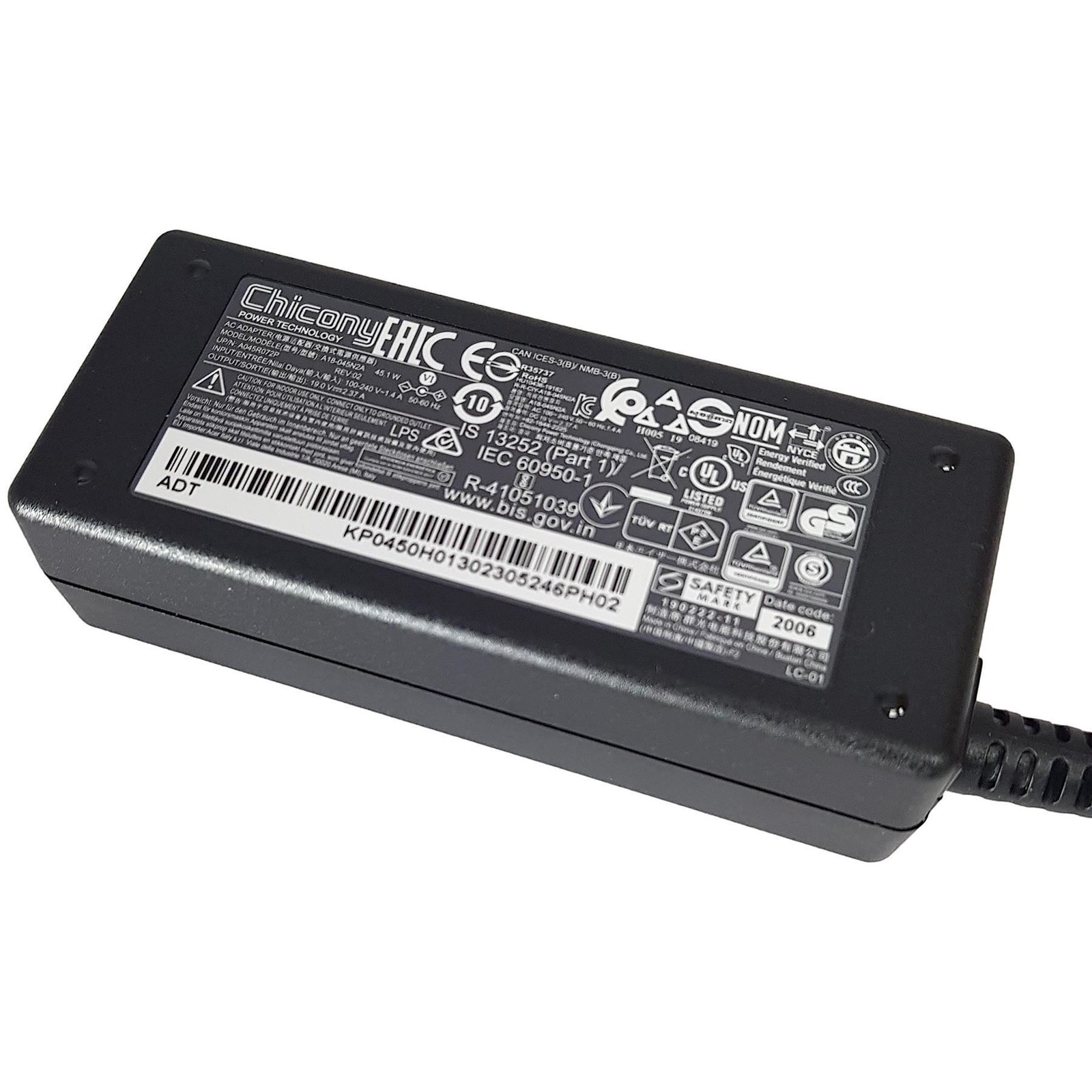 Acer Spin SP314-52 AC Power Adapter Charger Supply 45W 19V KP.04501.003