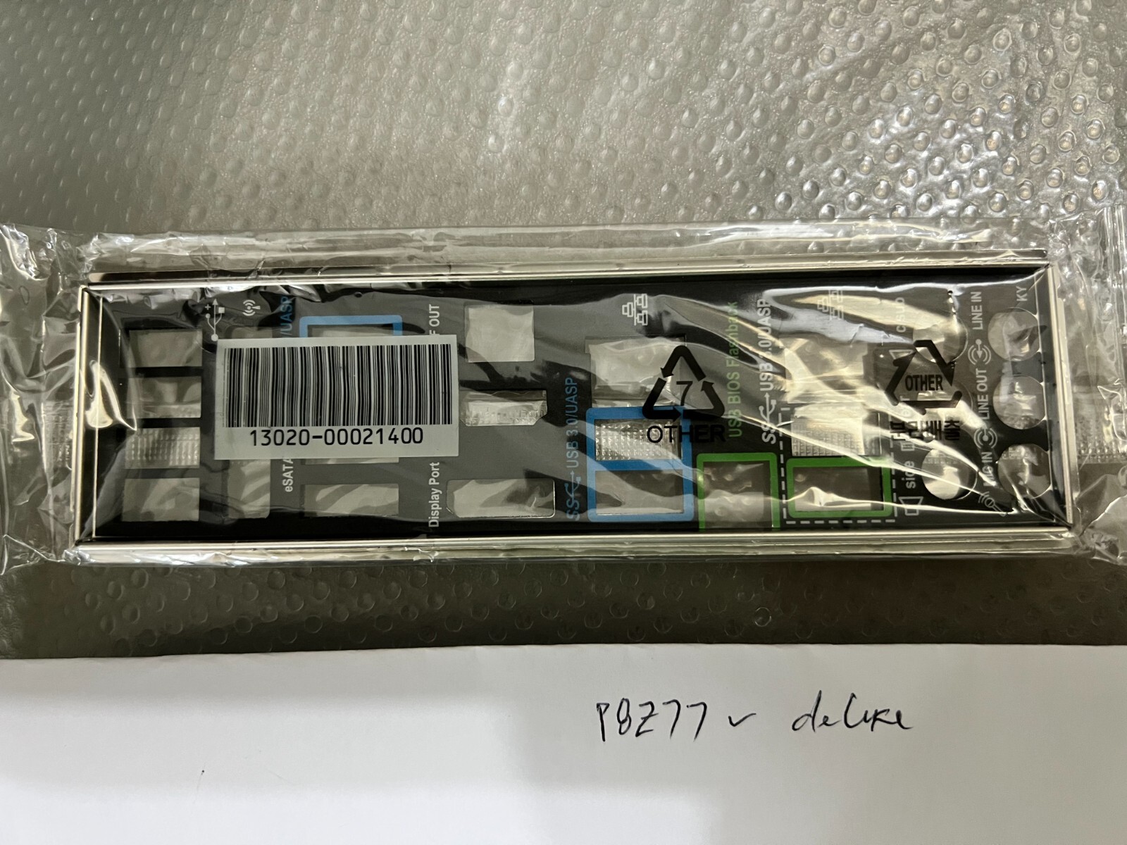 ASUS IO SHIELD FOR ASUS P8Z77V DELUXE , P8Z77-V DELUXE , ORIGINAL 