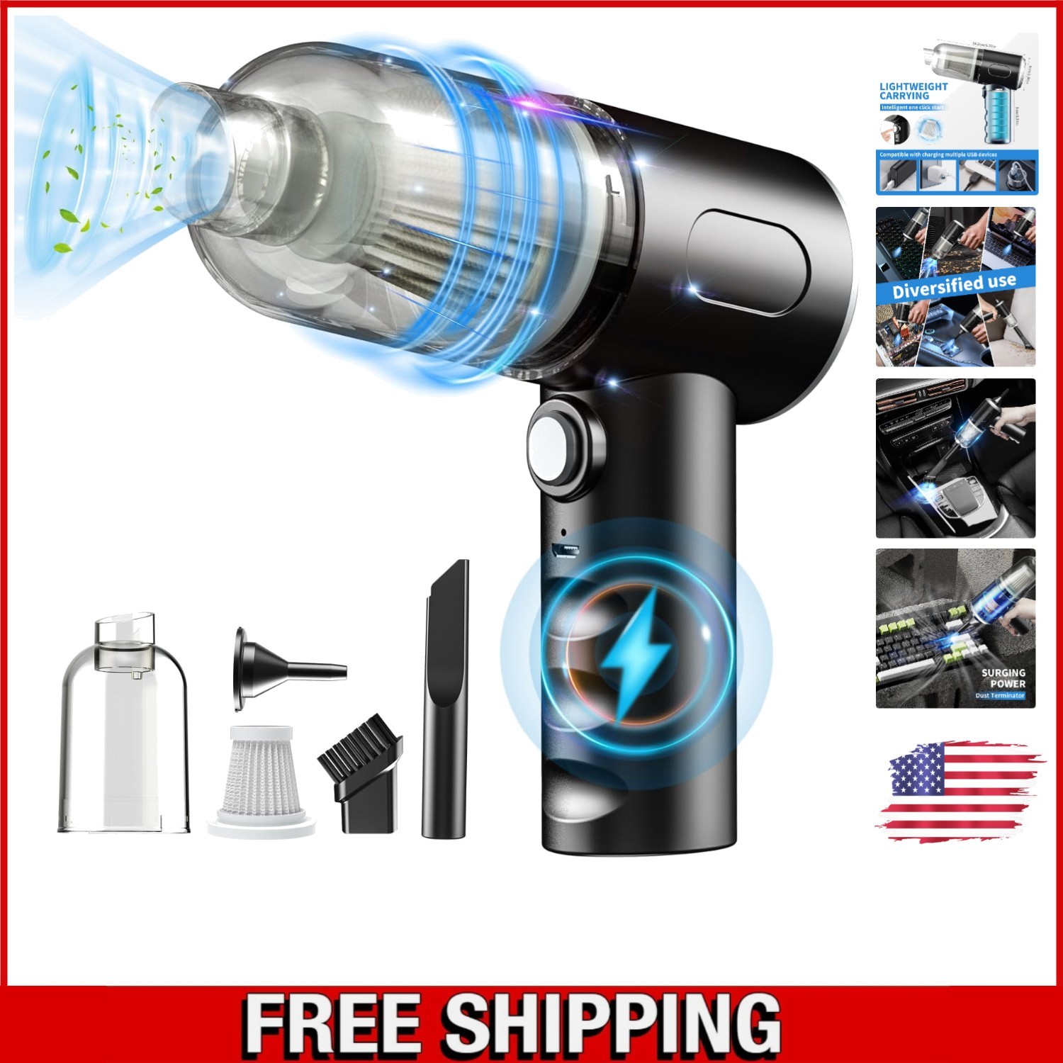 3-in-1 Handheld Electric Air Duster: Efficient Cleaning for Keyboards & More
