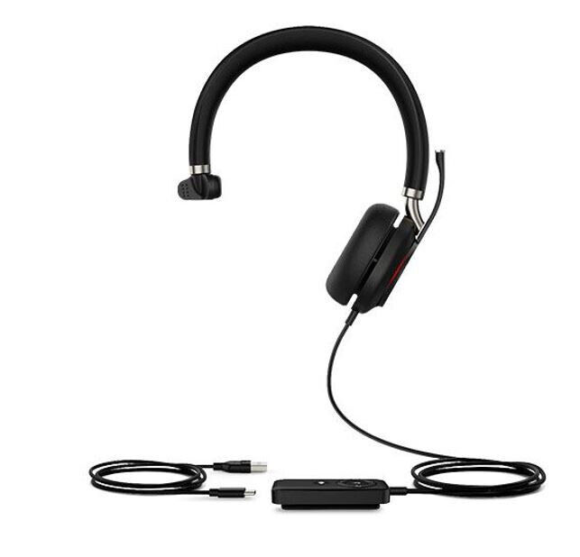 Yealink UH38 Dual Mode USB and Bluetooth Headset, Mono, USB-C, UC Call Controlle