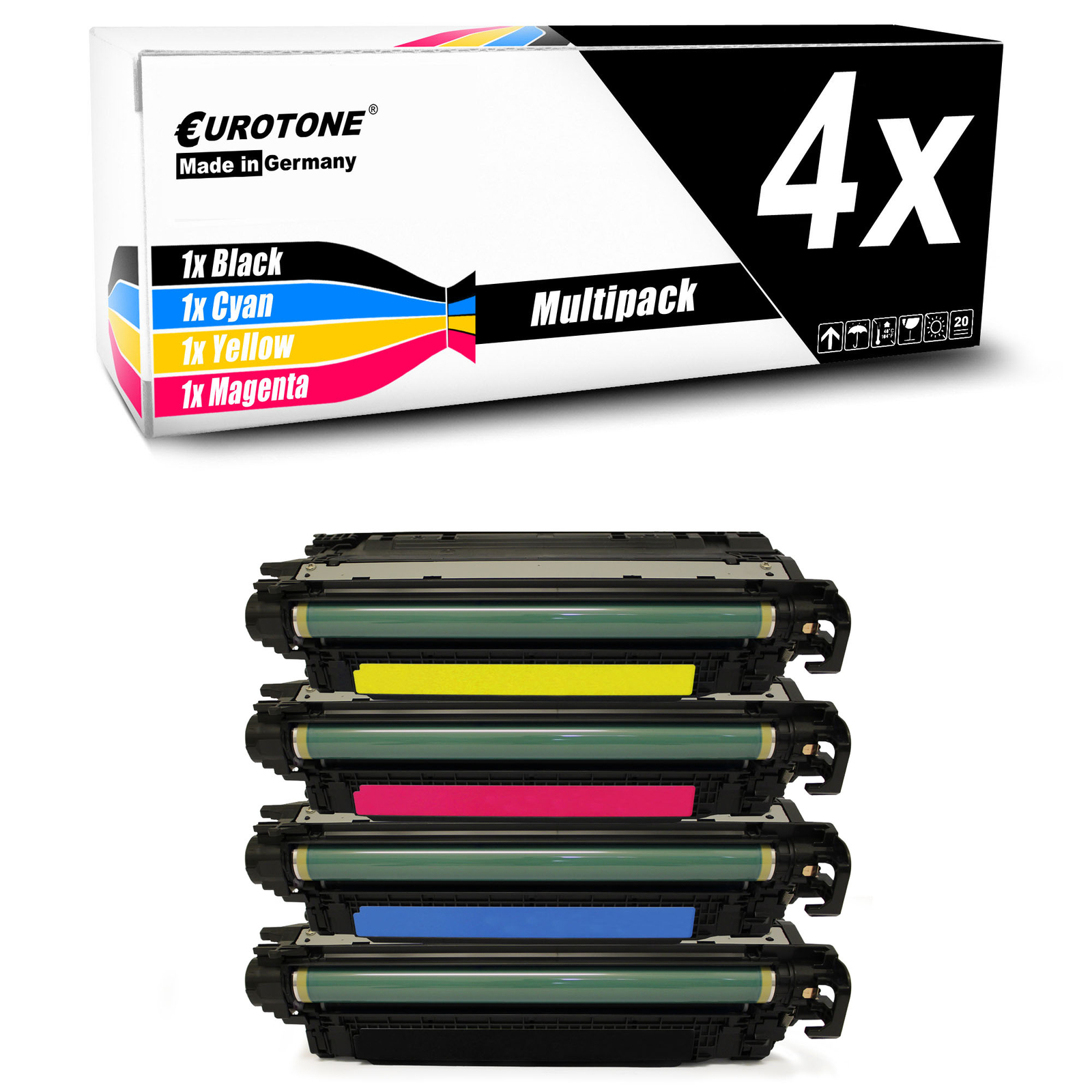 4x Eurotone Cartridge F HP Color M-652dn M-652n With Per Ca. 10.500/12.500 Side
