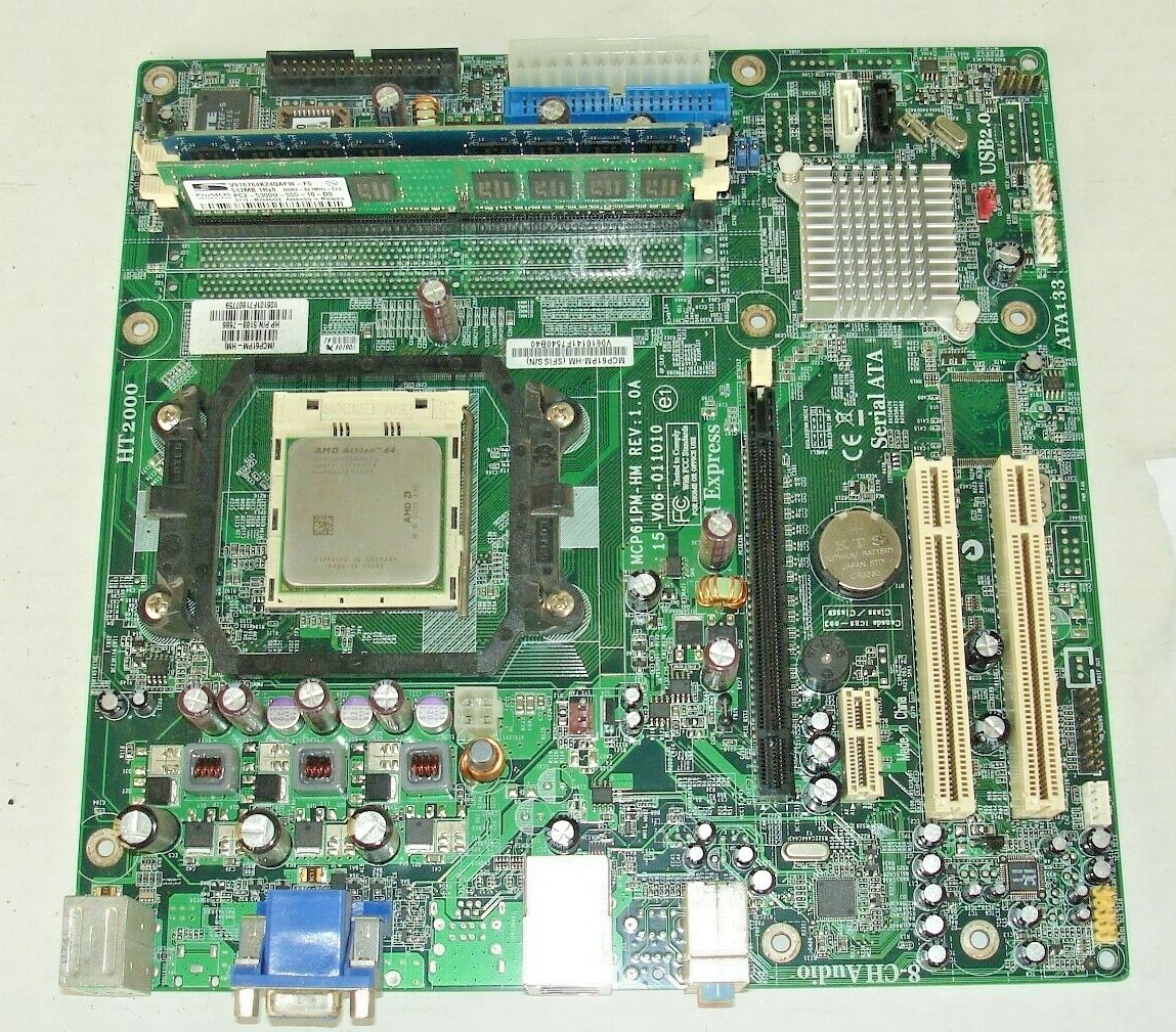HP 5188-7686 MOTHERBOARD WITH AMD ATHLON 64 CPU+1024 MB RAM