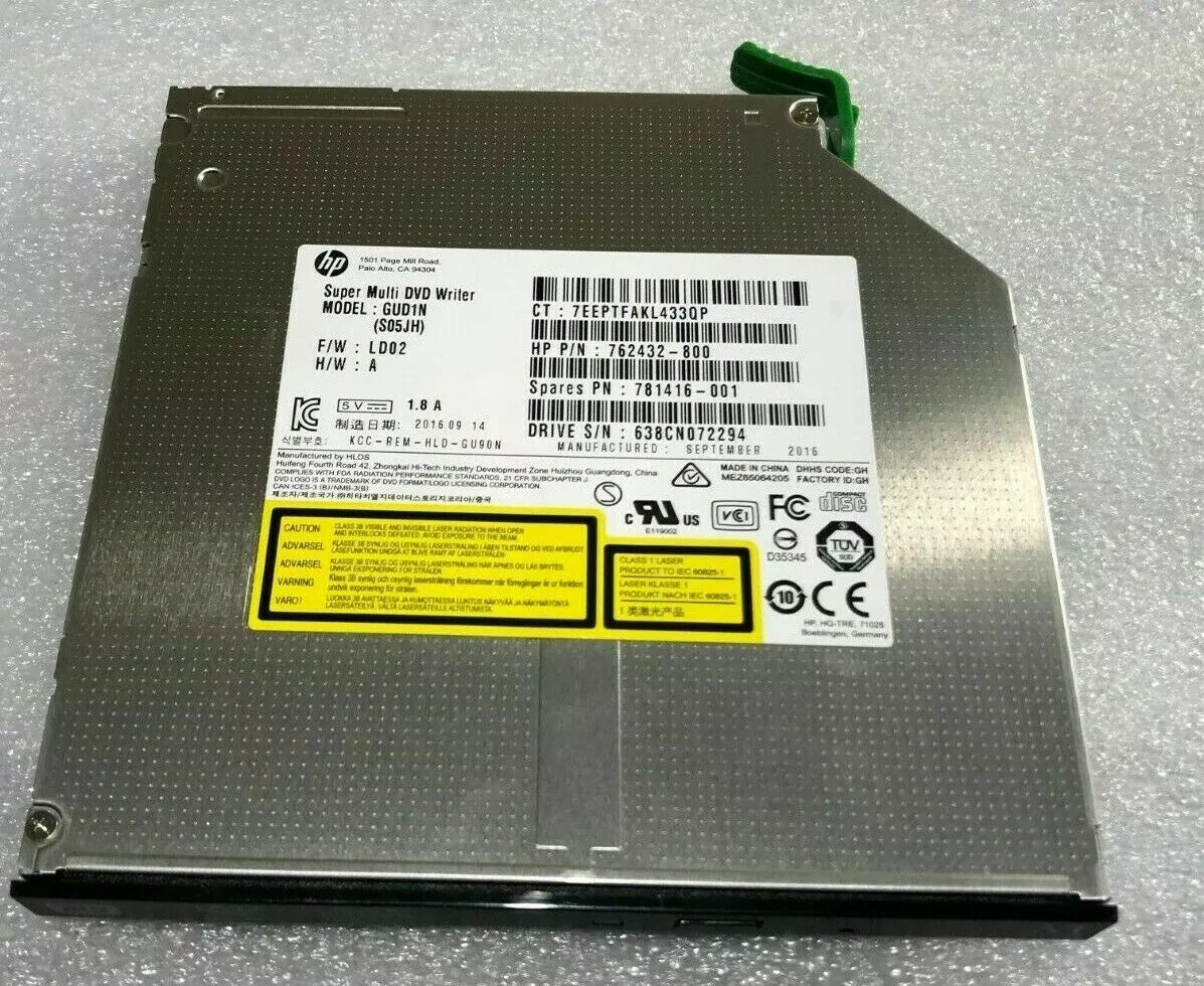 HP Genuine GUD1N Super Multi DVD-RW Burner Drive P/N 762432-800 781416 gud1n