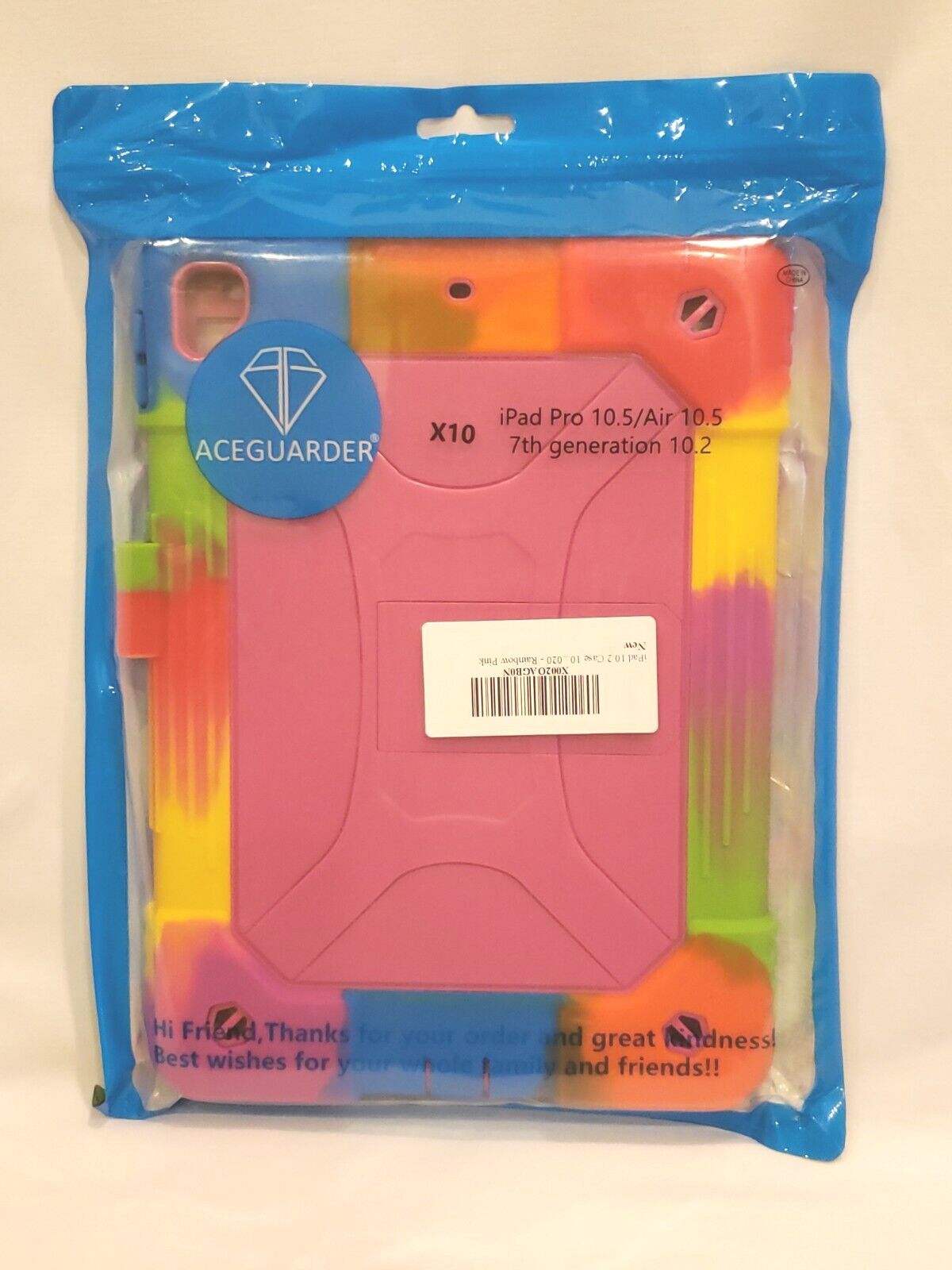 ACEGUARDER Rainbow PINK iPad case X10 iPad Pro 10.5/Air 10.5 7th generation10.2 