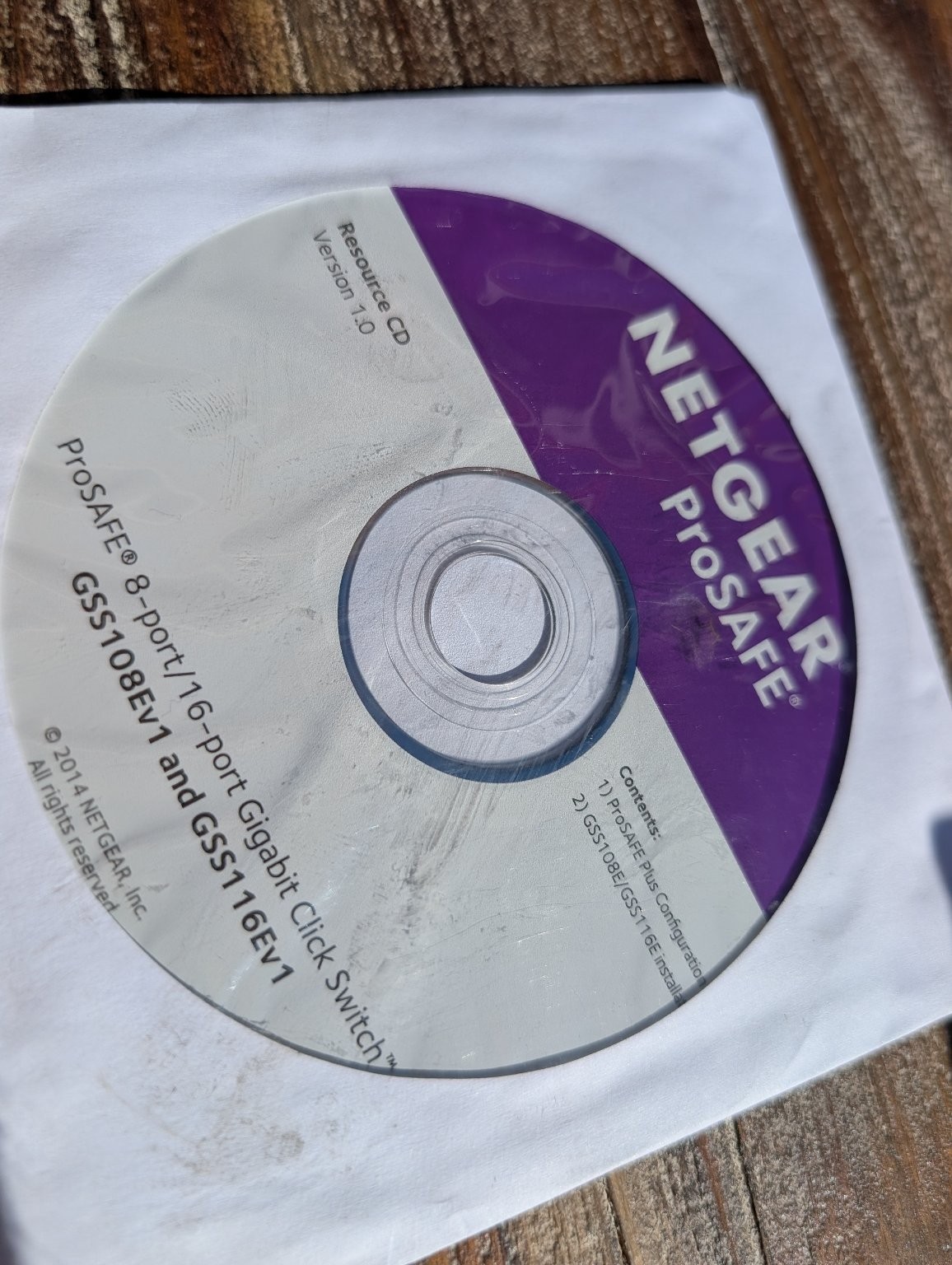 NETGEAR ProSAFE Resource CD GSS108Ev1 GSS116Ev1 Gigabit Switch Software