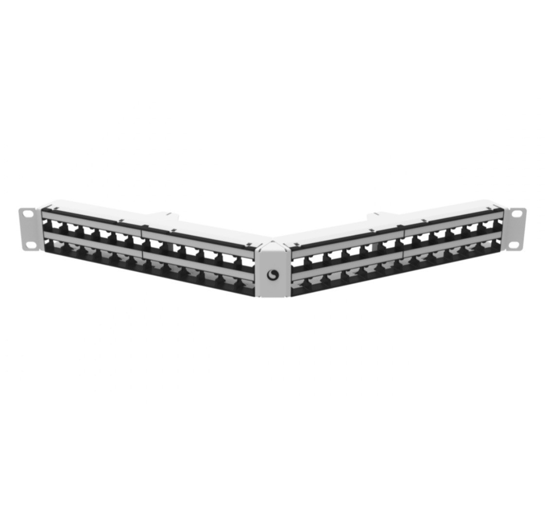 CommScope M4800A 1U 48-Port Angled Patch Panel, Cat6/6A, White M4800A-1U-GS