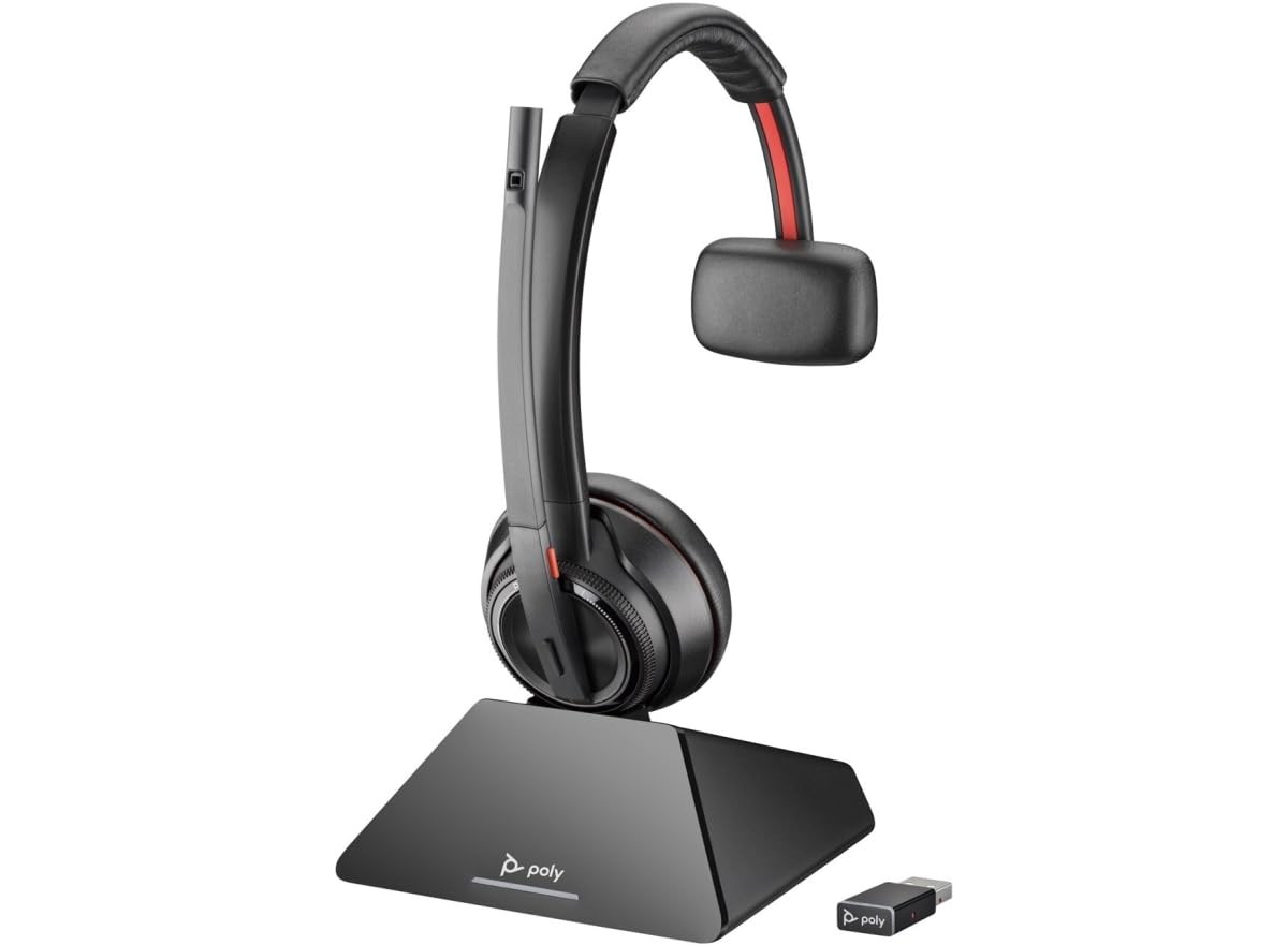 HP Poly Savi 8210 UC DECT 1920-1930 MHz USB-A Headset - Mono - Wireless