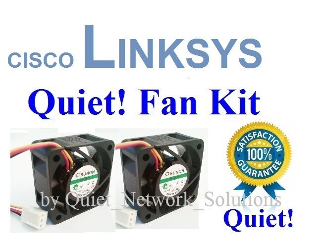 Quiet Cisco Linksys SRW2024 Fan Kit, Lot 2x Fans Low Noise Best for Home Network