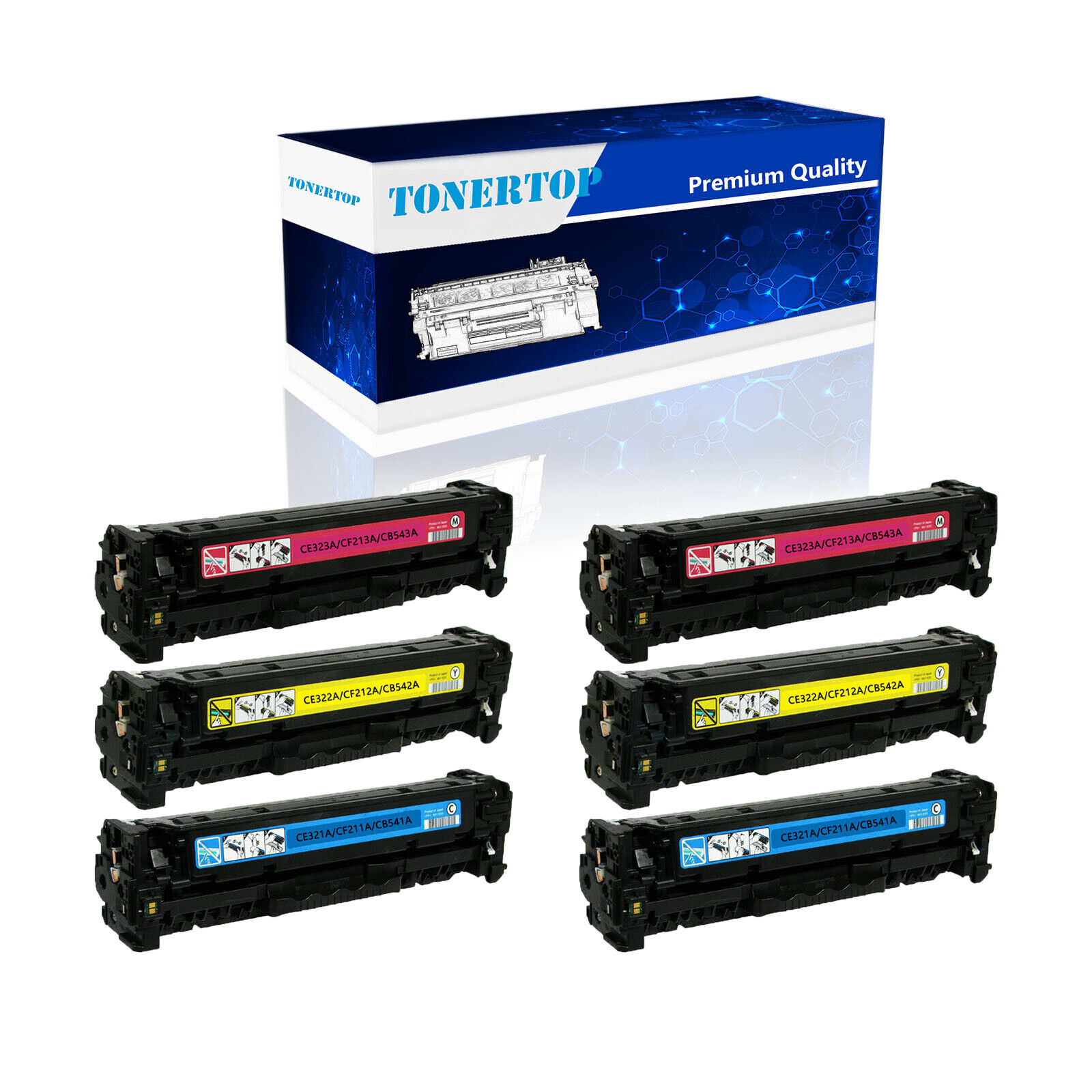 6PK Toner Cartridge CB540A Set Fits For HP LaserJet CP1210 CP1215 CP1515 CP1518