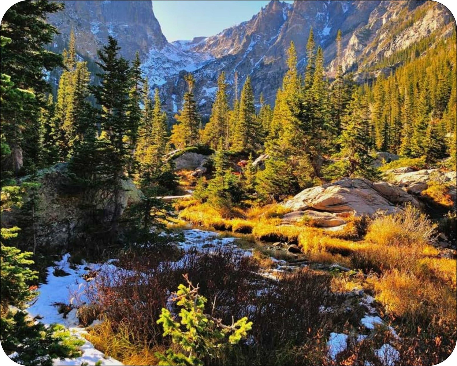 Rocky Mountain Water River stream Photo Art Designs Novelty Mouse Pad
