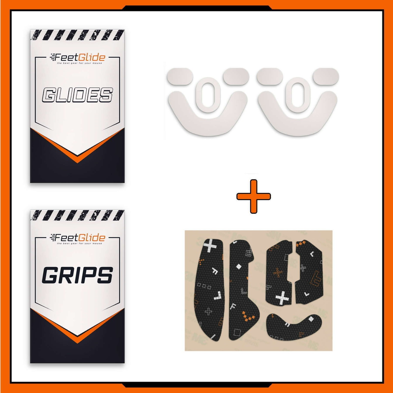 FeetGlide Mouse Skates & Grip Tape Bundle for SteelSeries Prime / Prime Wireless