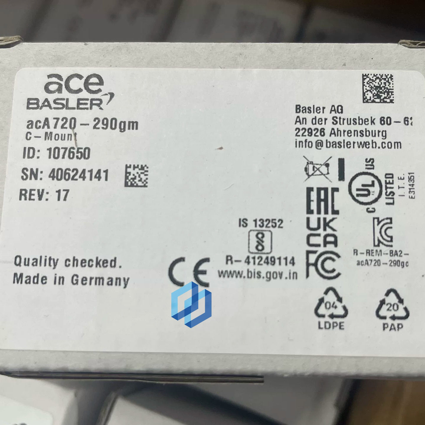 BASLER Industrial Camera acA720-290gm Brand NEW Fast transportation