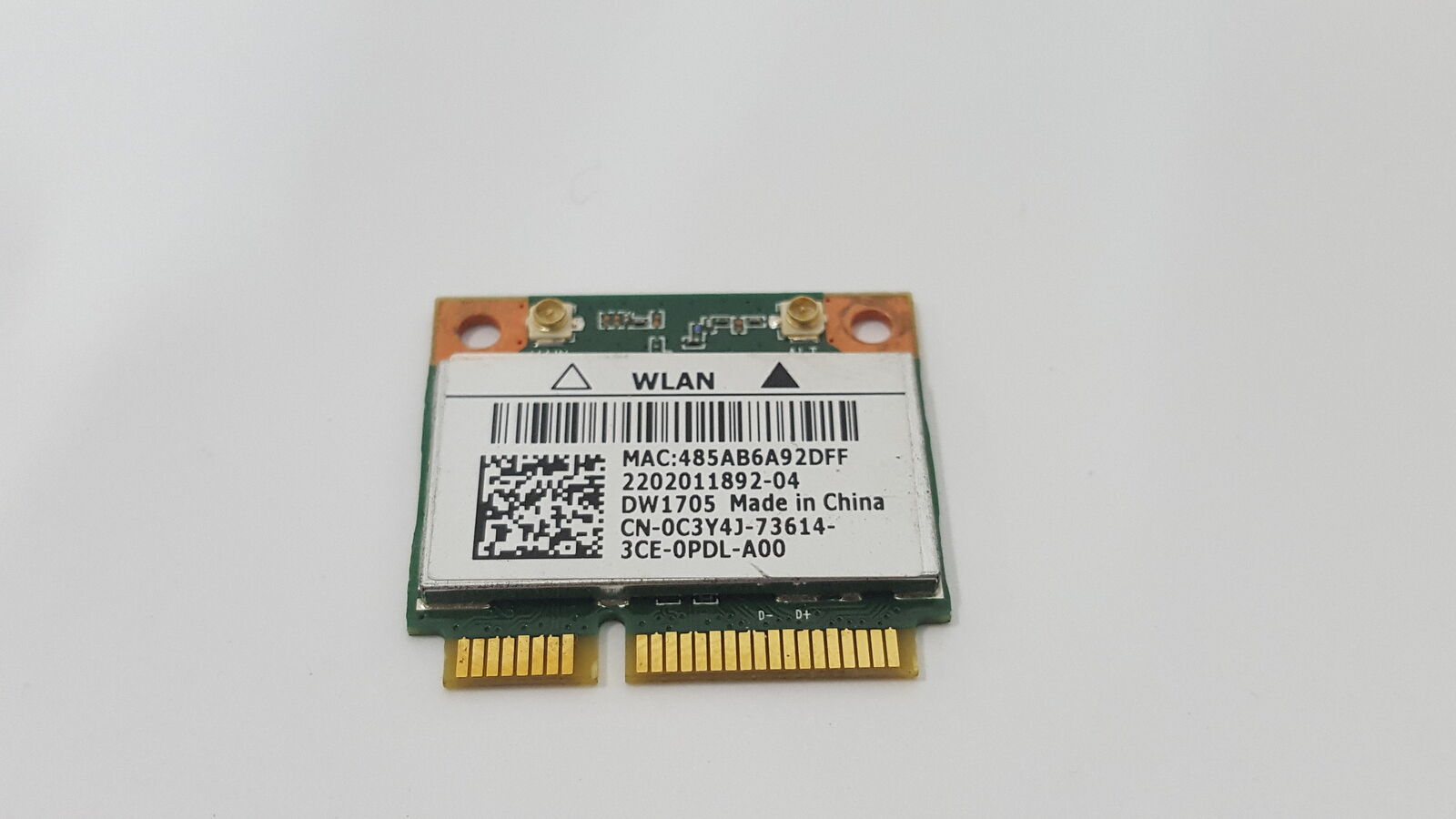 Dell DW1705 802.11 b/g/n Mini PCIe Wireless Card + Bluetooth C3Y4J