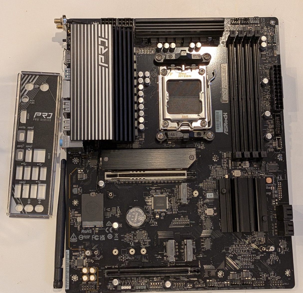 ASRock B850M Pro-A WiFi ATX Motherboard Fully Functions Missing Parts (See Desc)