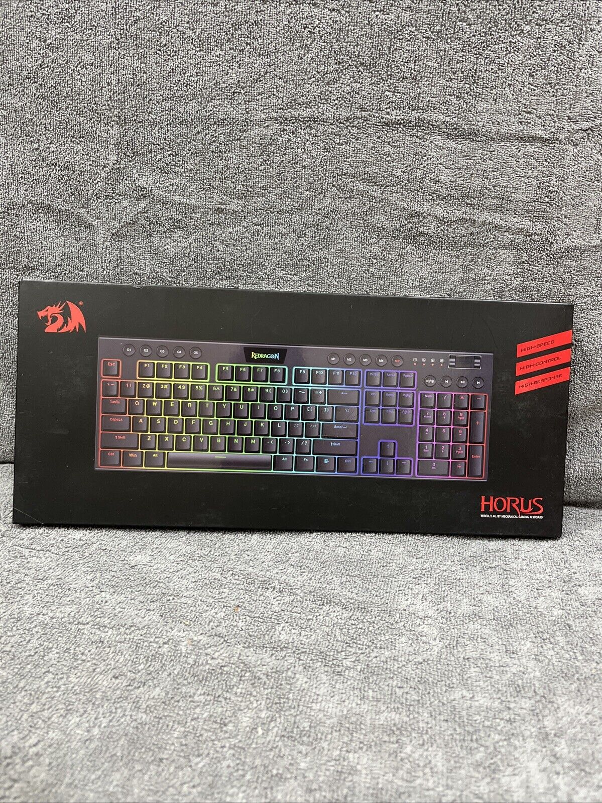 RED-K618-R32BK Horus Wired RGB Mechanical Keyboard, Brown Switches