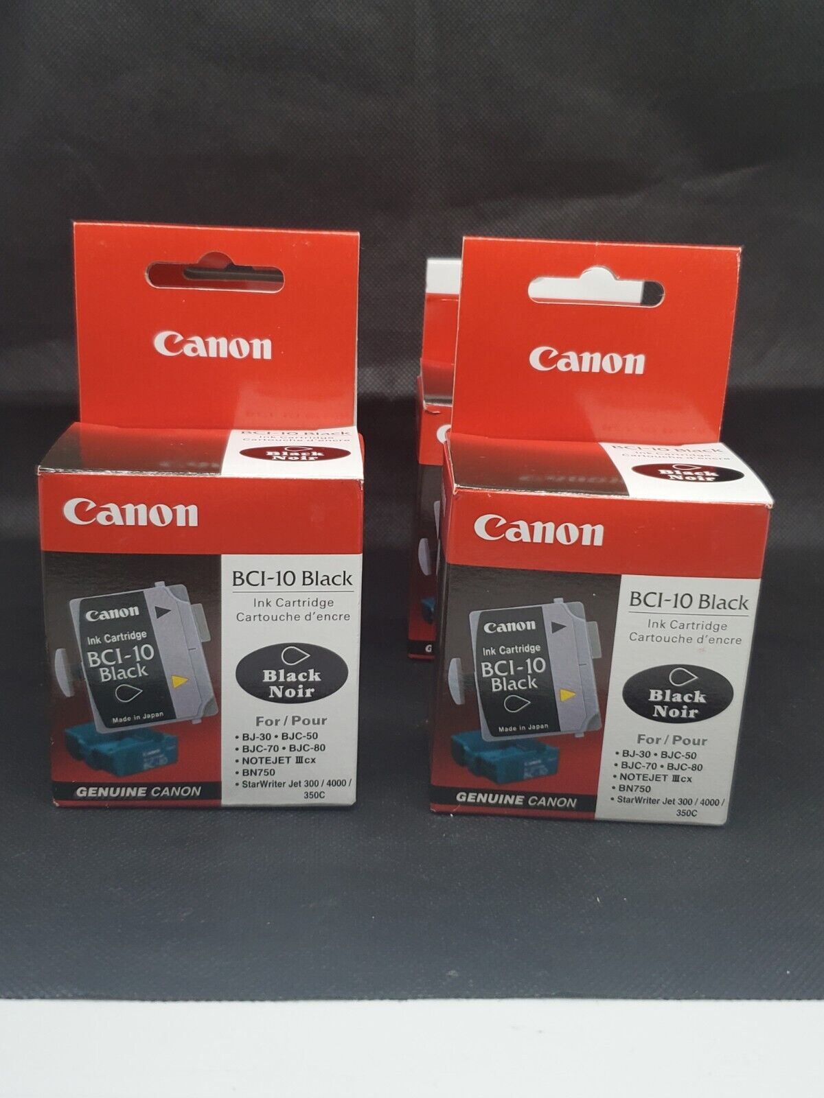 Lot of 4 Canon BCI-10 Black ink cartridges