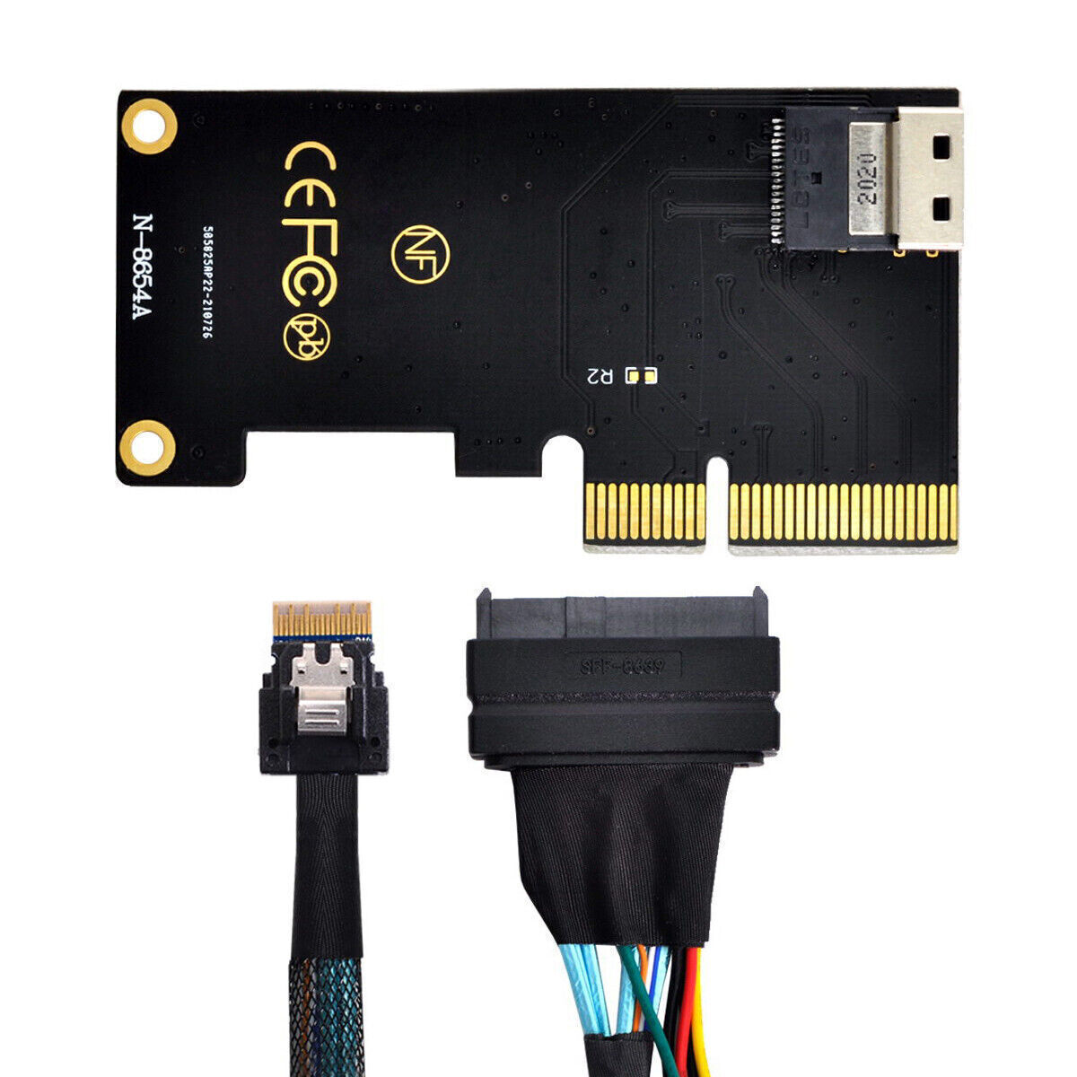 CY Cable PCI-E 3.0 4.0 to SFF-8654 Slimline SAS and U.2 SFF-8639 NVME PCIe Wire
