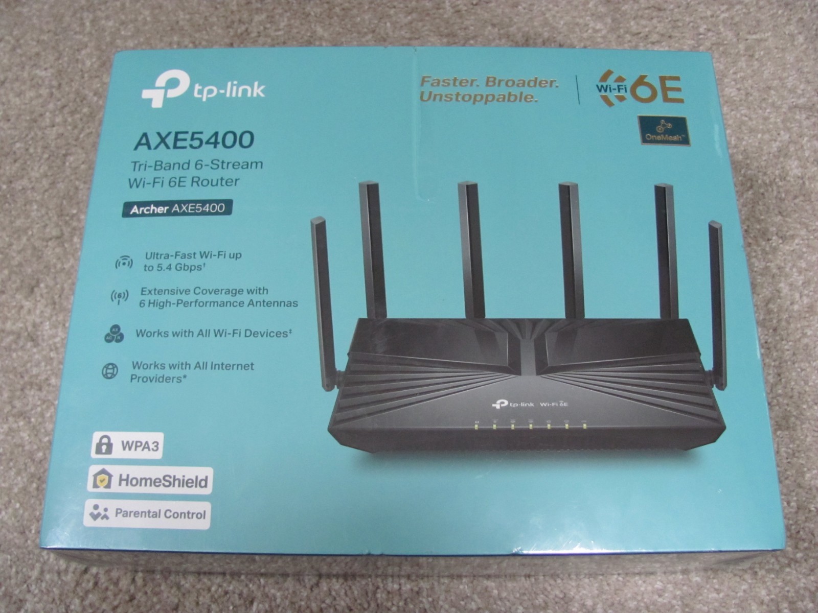 Brand New TP-Link Archer AXE5400 Tri-Band 6-Stream Mesh Wi-Fi 6E Router