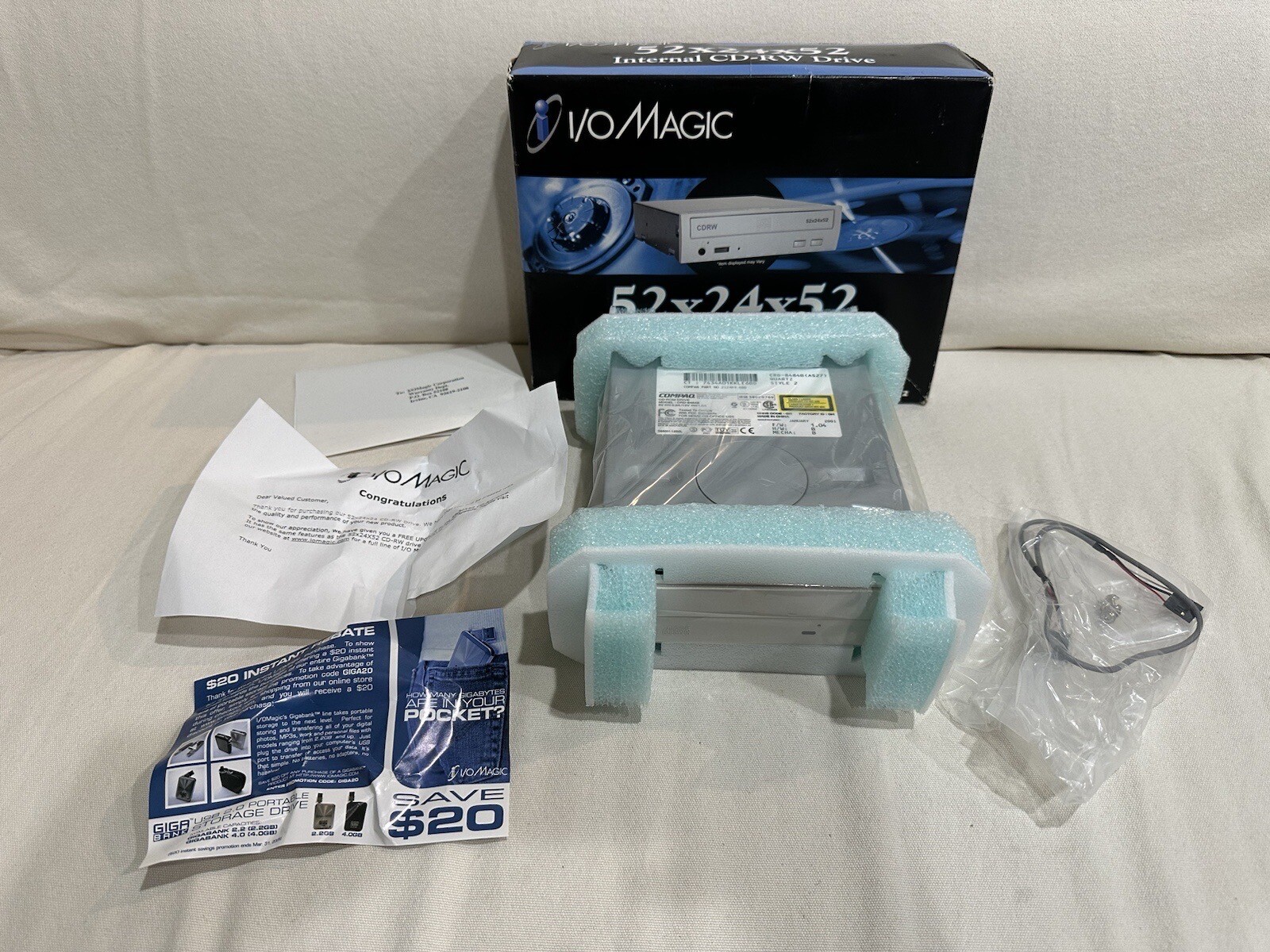 I/O Magic Internal CD RW CD Rewritable Drive 52x24x52x