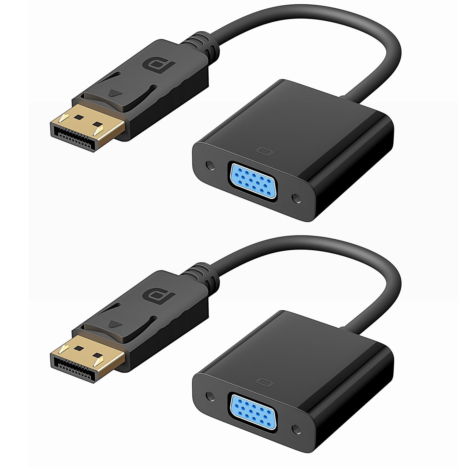 DisplayPort(DP) to VGA Adapter, 2 Pack Gold-Plated DisplayPort to VGA Adapter (M