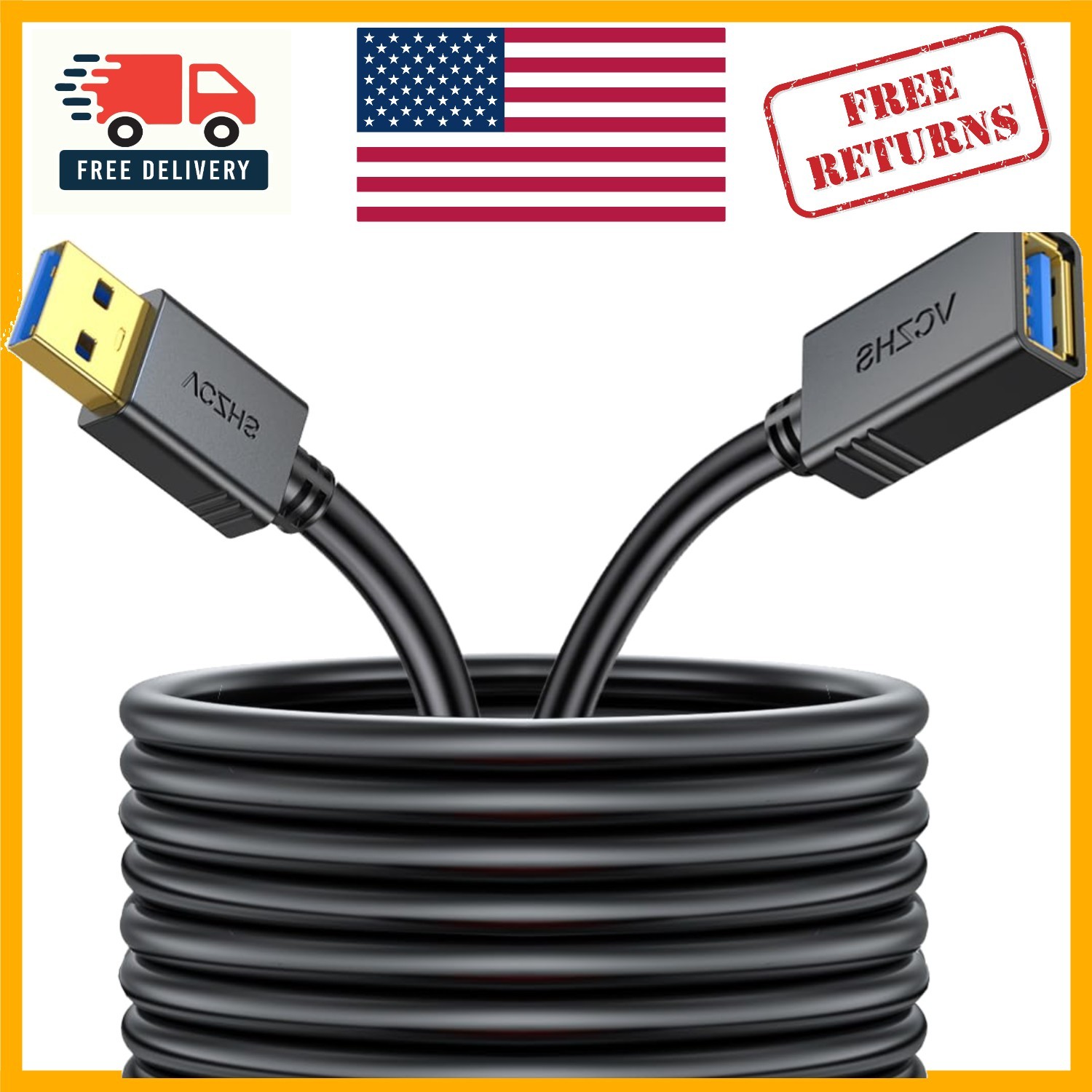 Heavy-Duty 20 FT USB 3.0 Extension Cable, 5Gbps High-Speed for Peripherals