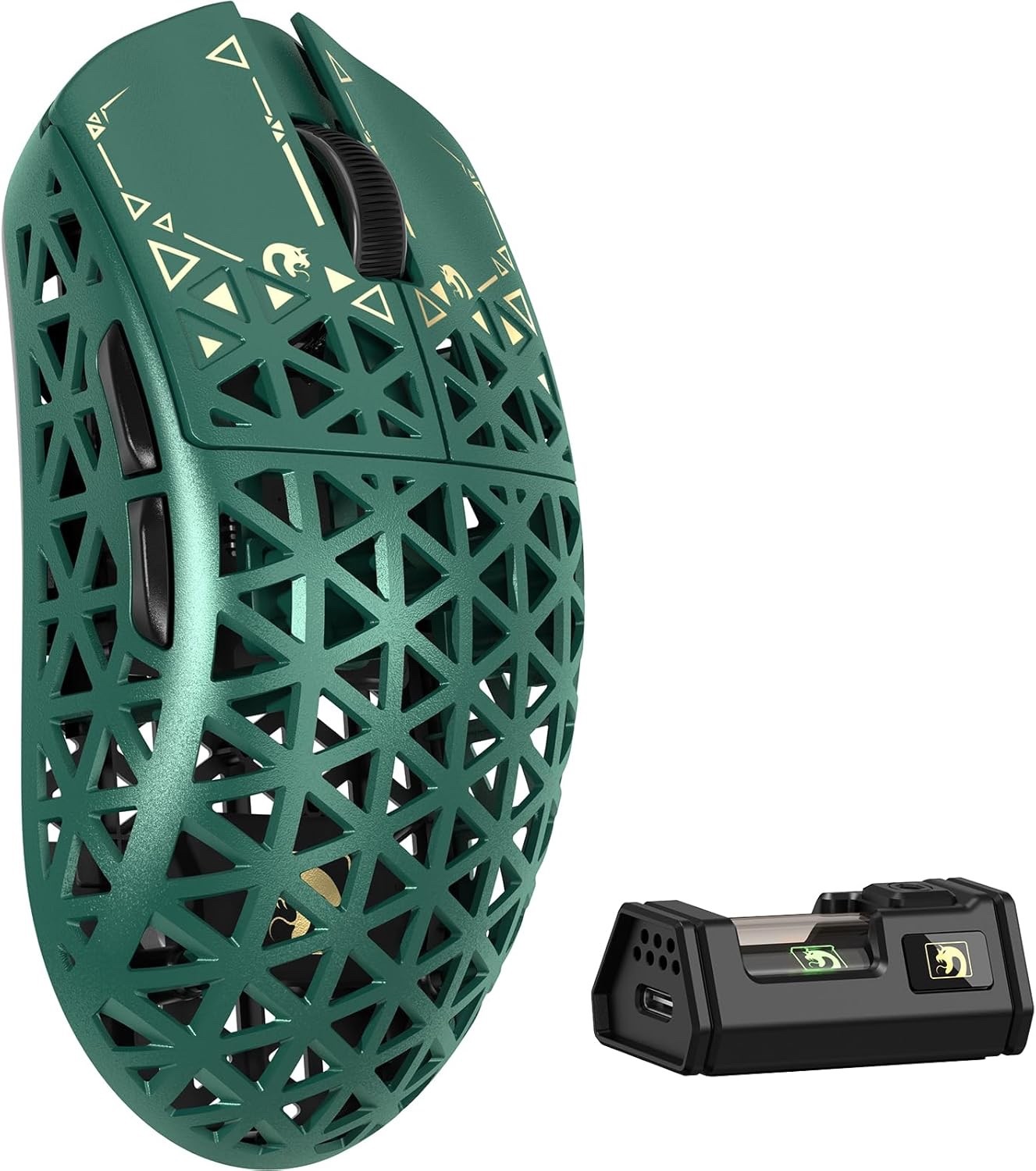 MAMBASNAKE M5 Ultra Carbon Fiber 8KHz Wireless/Wired Gaming Mouse - Green