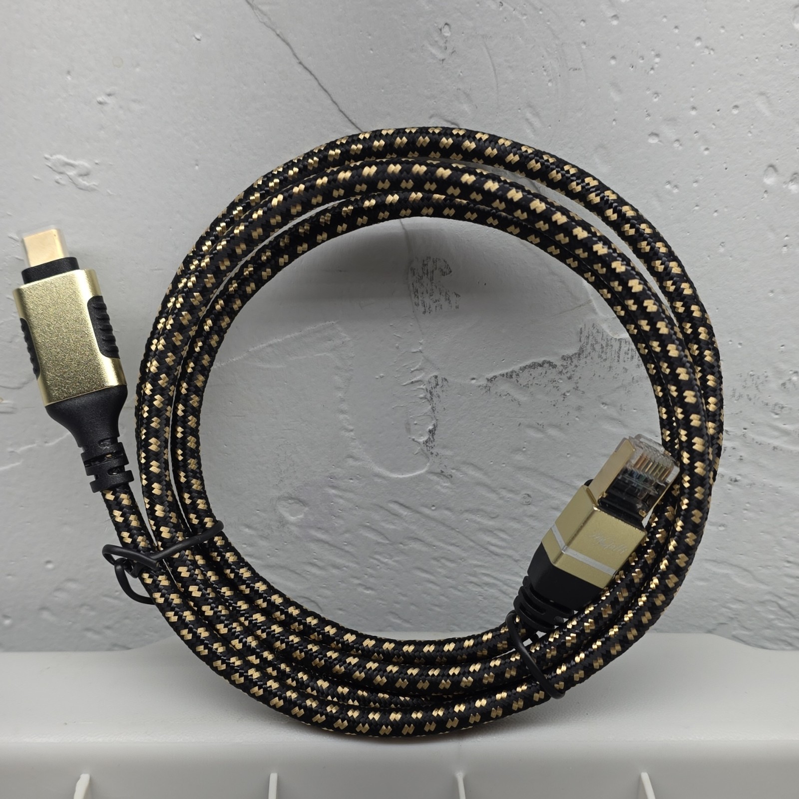 MyGatti Braided HDMI to RJ-45 Cable 3 ft Black/Gold Universal Compatible