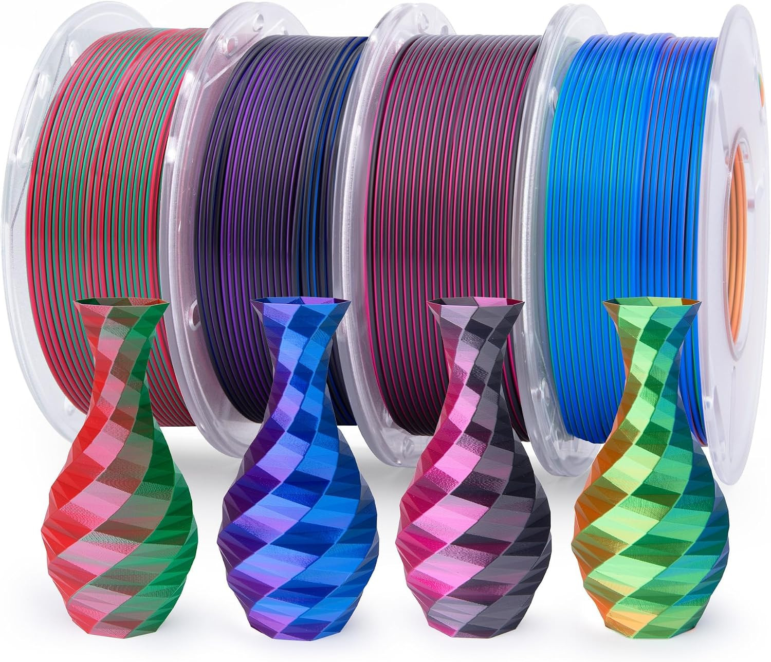 Silk PLA 3D Printer Filament Bundle 1.75Mm 4 * 250G