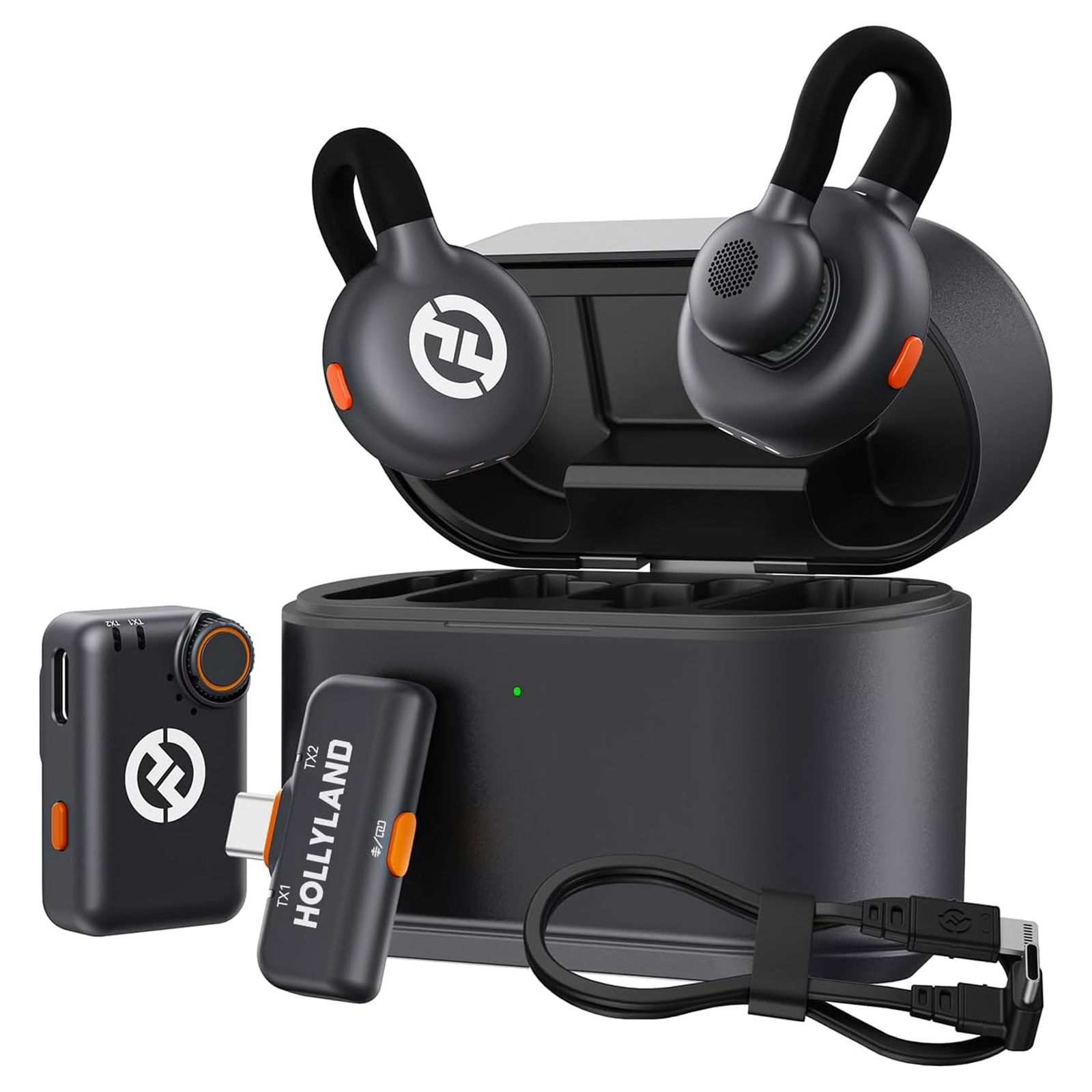 Hollyland LARK M2S Combo 2-Person Wireless Microphone with USB-C to Lightning