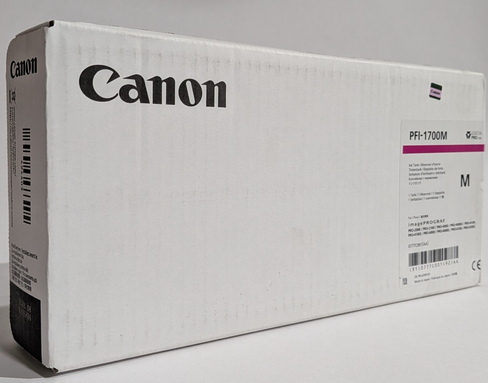 2028 -Aug, OEM Canon PFI-1700M Ink Cartridge -Magenta (0777C001AA)