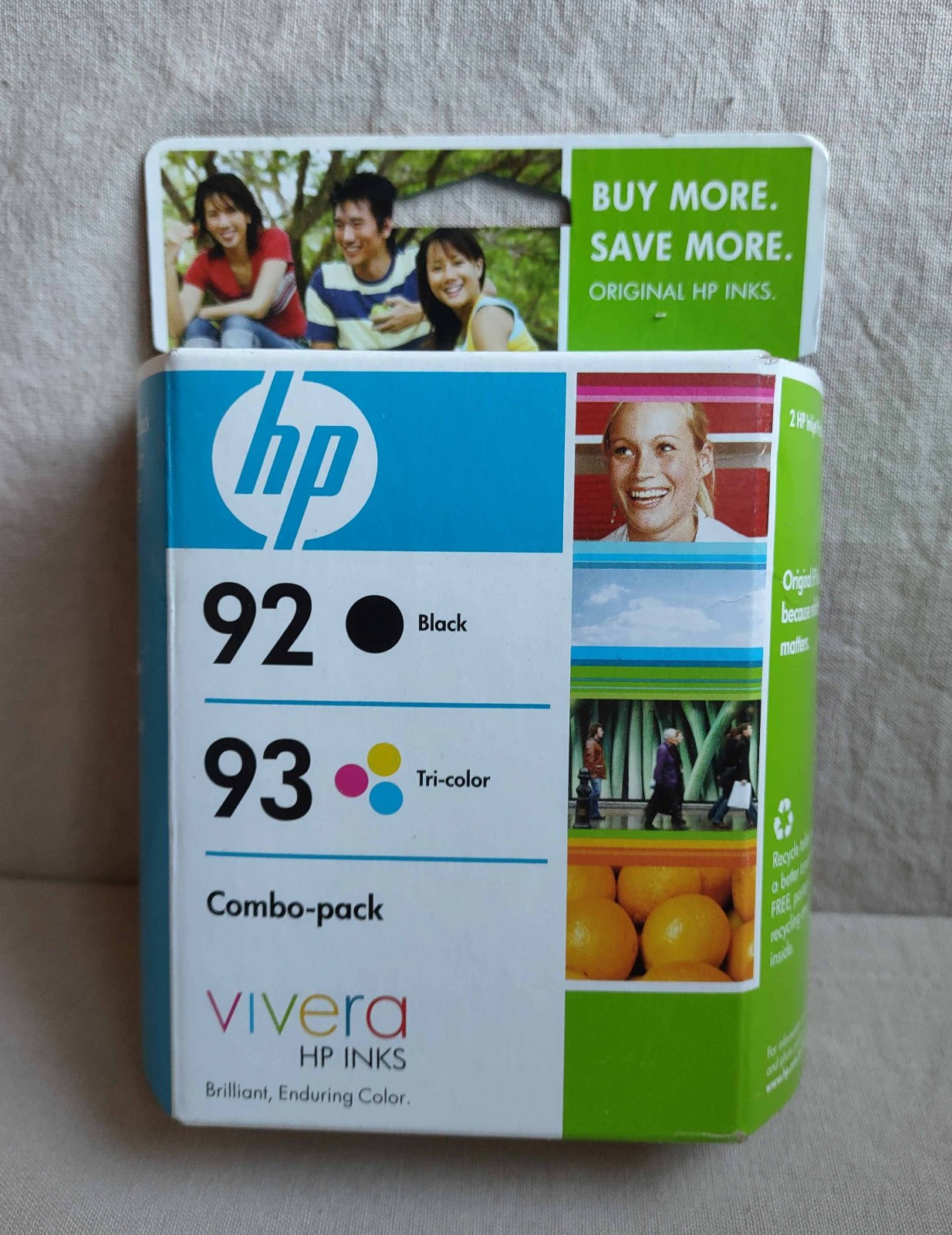 Combo Pack - Genuine HP 92 Black & 93 Color Ink Cartridges, Aug 2008, NEW Sealed