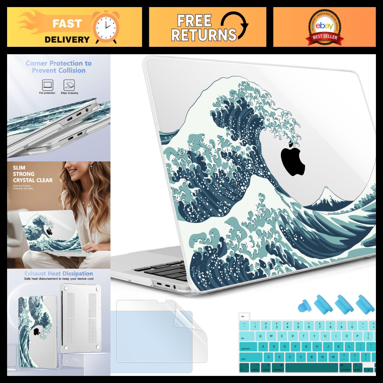 Crystal Clear Hard Shell Case for MacBook Pro 16" 2019/2020 - Touch ID & Retina