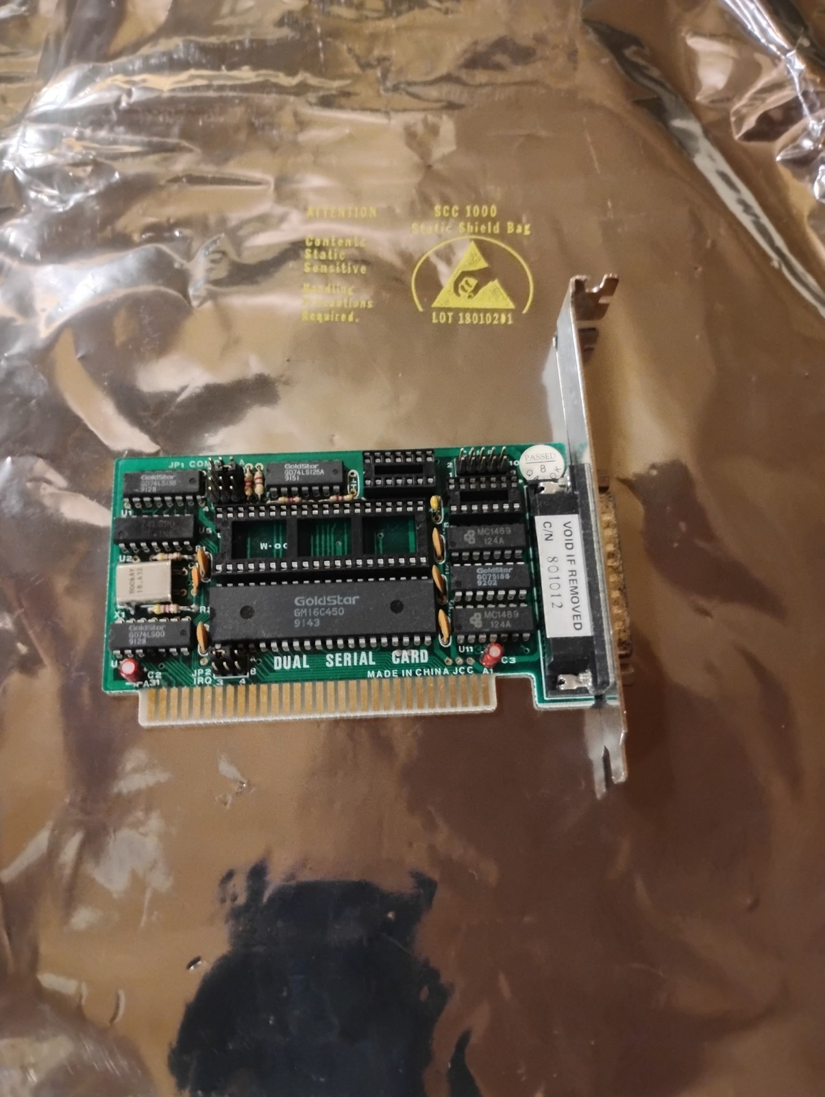 Vintage ISA 8-Bit I/O Dual Serial Card 25 Pin DB25 Male Controller Card GM16C450