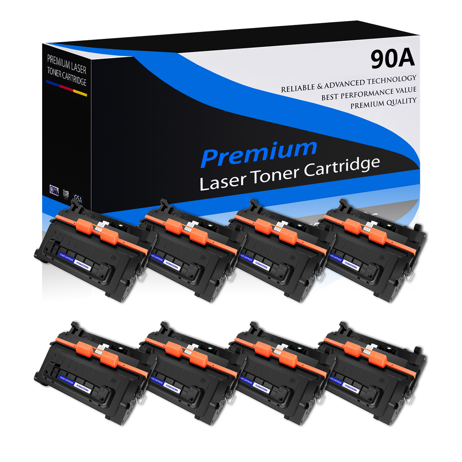 8PK CE390A 90A Toner for HP LaserJet Enterprise 600 M601dn M602n10,000 pages