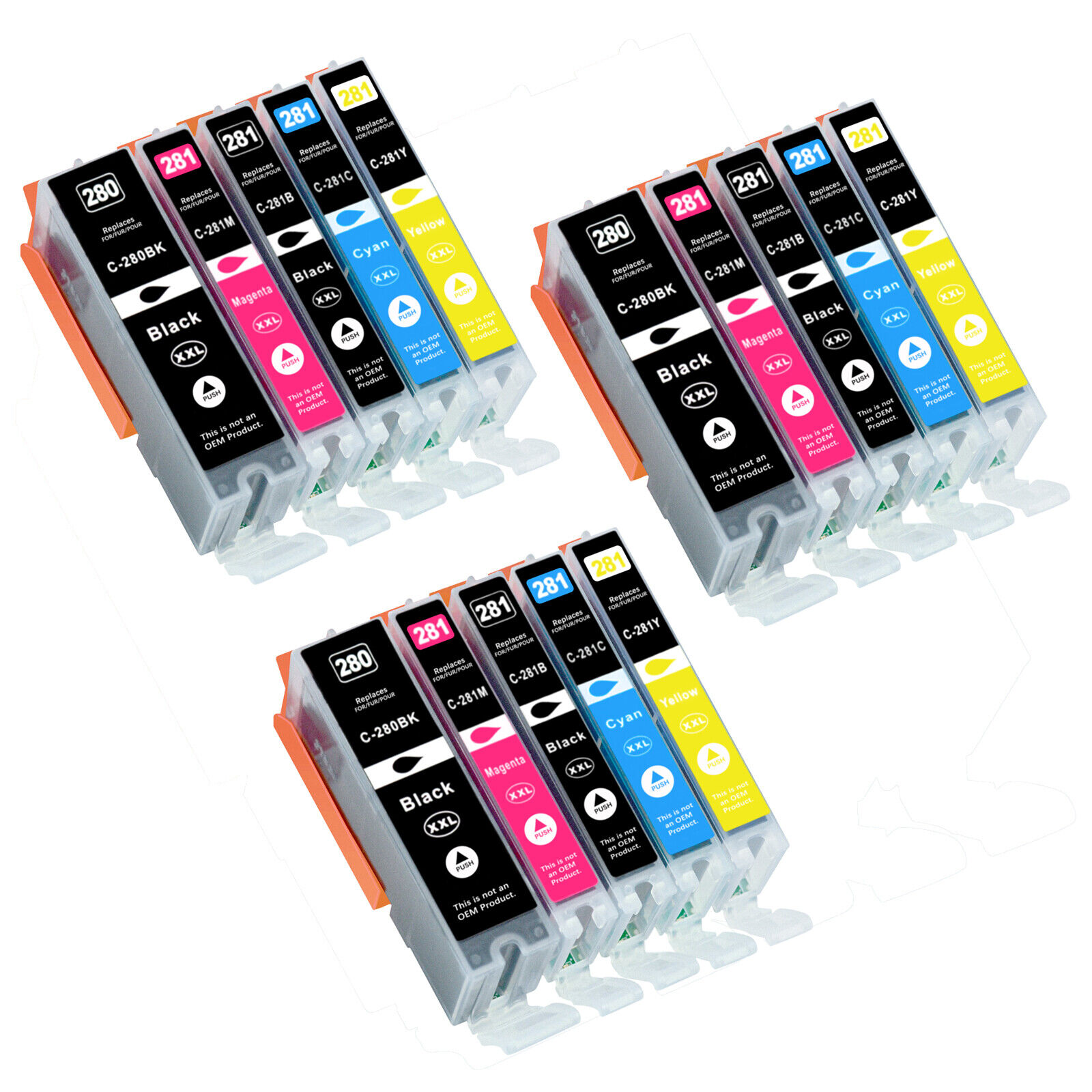 15Pack Replacement for Canon PGI-280 CLI-281 XXL Ink Cartridges TS8220 | TS8300
