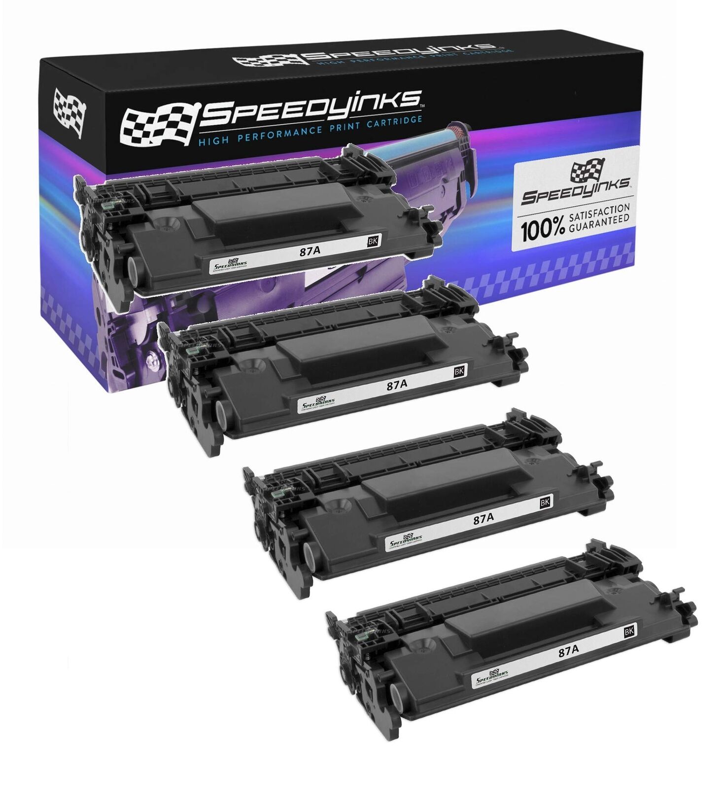 SPEEDYINKS Compatible Toner Cartridge Replacement for HP 87A CF287A Black 4-Pack