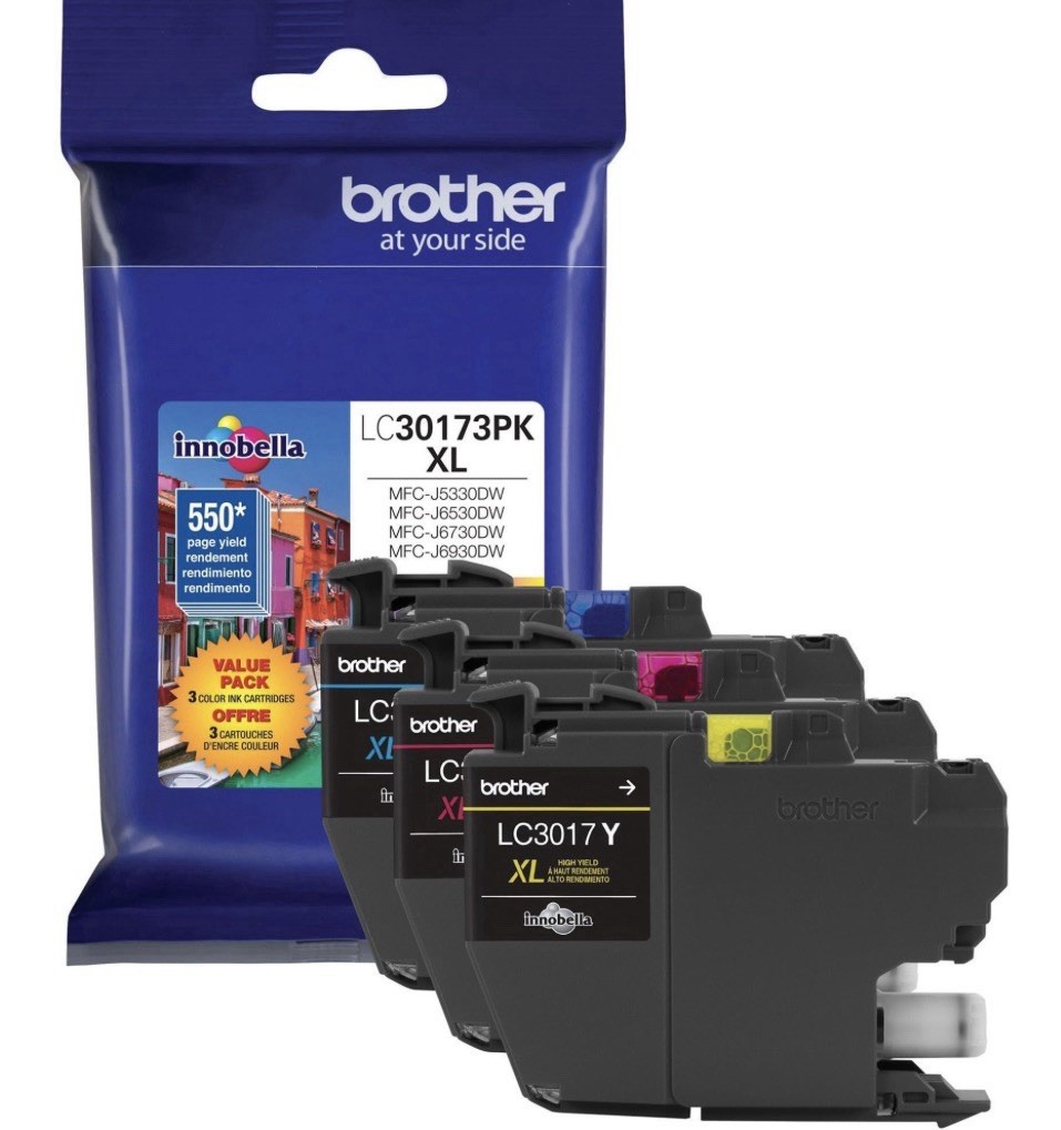 Brother Ink Cartridges LC30173PK High Yield 3 Pack Cyan/Magenta/Yellow Genuine