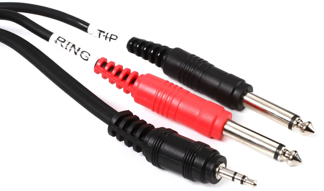 Hosa - CMP-153 - 3.5 mm TRS to Dual 1/4 inch TS Stereo Breakout Cable - 3 ft.