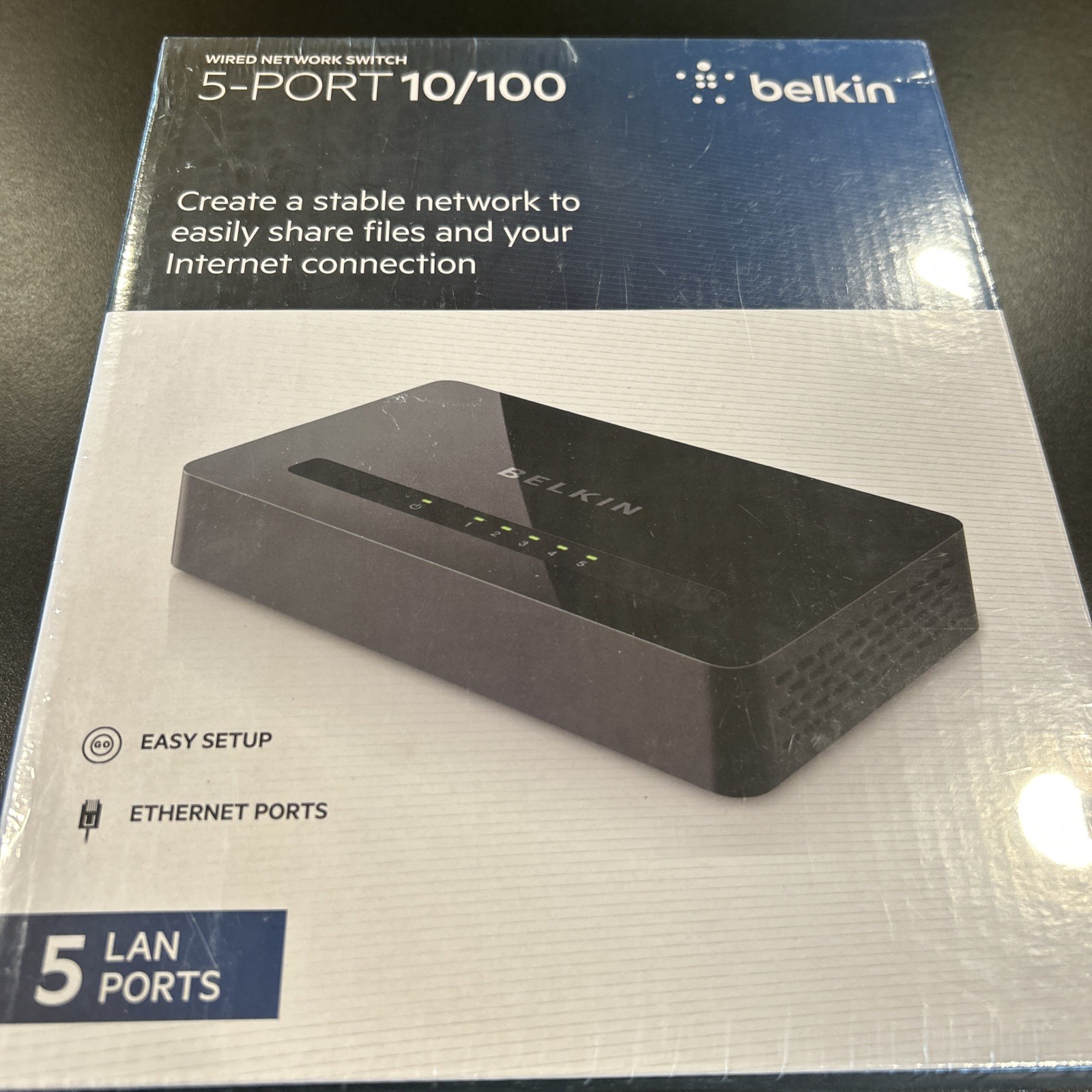 Belkin Switch 5-LAN Ports 10/100 For Wired Network -Brand New Sealed Ver.5001