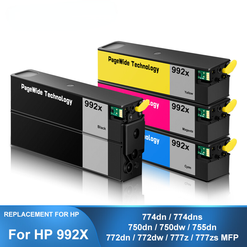 4PC 992X Compatible Ink For HP PageWide 755/774/750/772dn 750/772dw 777z 777zs
