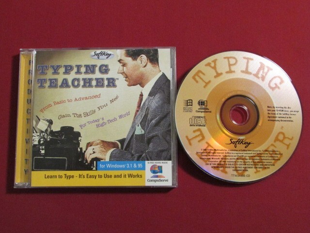 SOFTKEY TYPING TEACHER 1996 CD ROM FOR WINDOWS 3.1 & 95 TTW344BE-CD VG+++++ OOP