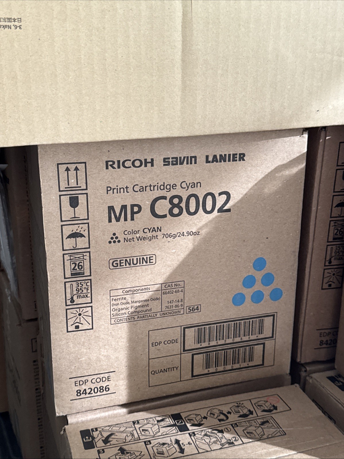 Ricoh Savin Lanier Cyan Print Cartridge MP C8002