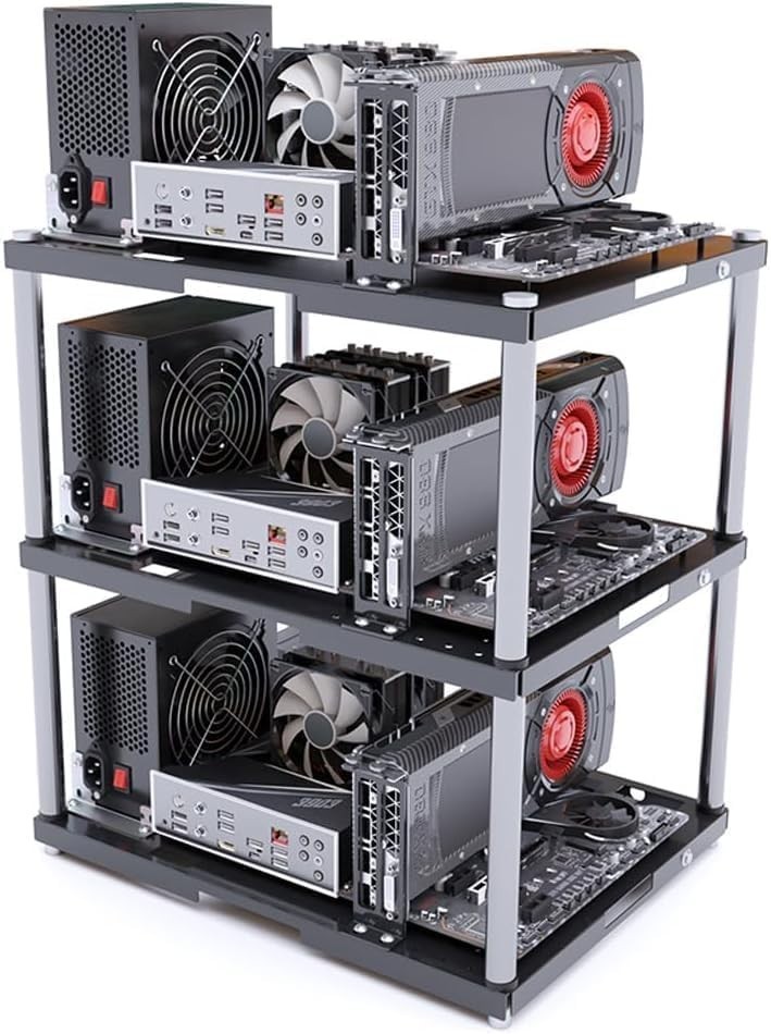 Stackable Open Air Computer Case Rack – Modular PC Frame Chassis for ATX/MATX/IT