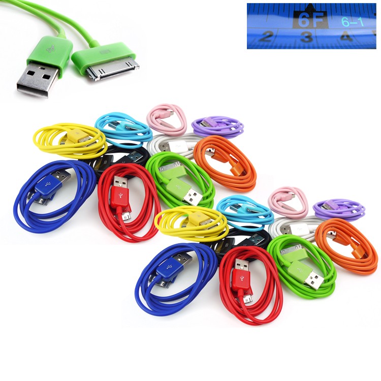 20X 6FT 30PIN USB SYNC DATA POWER CHARGER CABLE CORD IPHONE IPOD TOUCH NANO IPAD