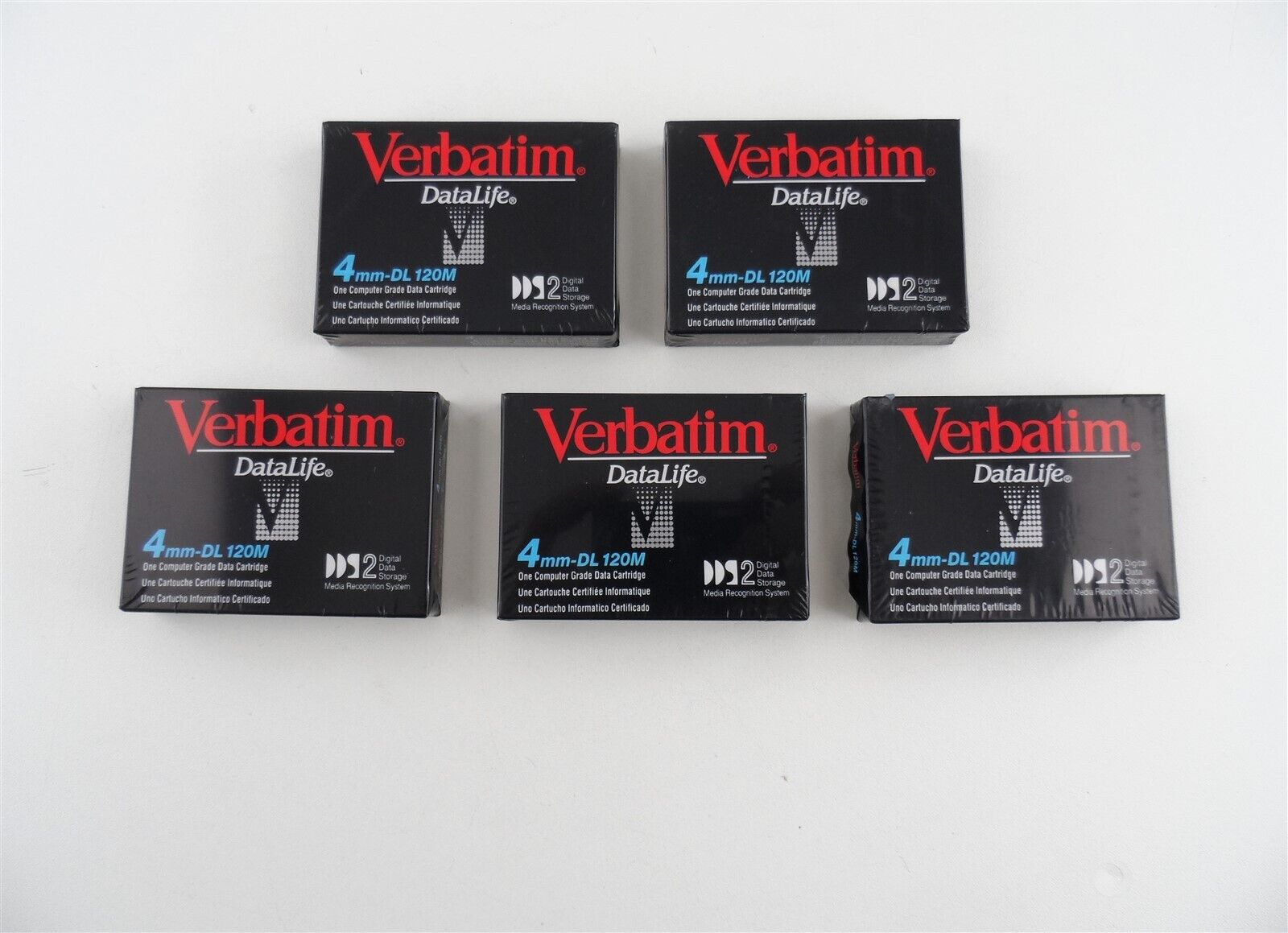 Lot of 5 Verbatim DataLife 4mm-DL 120M DDS2 4GB Data Cartridge New