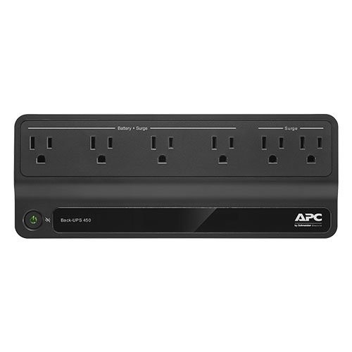 APC BN450M Electric Back-UPS, 6 Outlets, 450VA, 120V