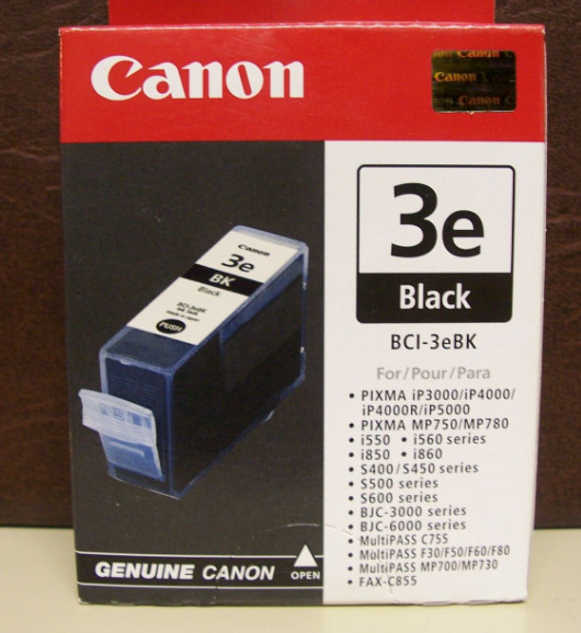 Lot of 2 Canon BCI-3e BCI-3ebk BK Black Ink GENUINE NEW