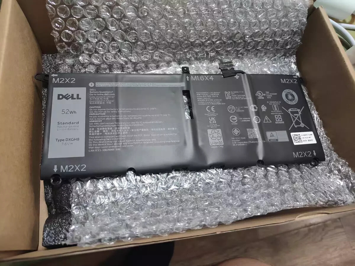 Genuine 52Wh DXGH8 Battery For Dell XPS 13 9370 9380 7390 Series H754V 0V48RM US