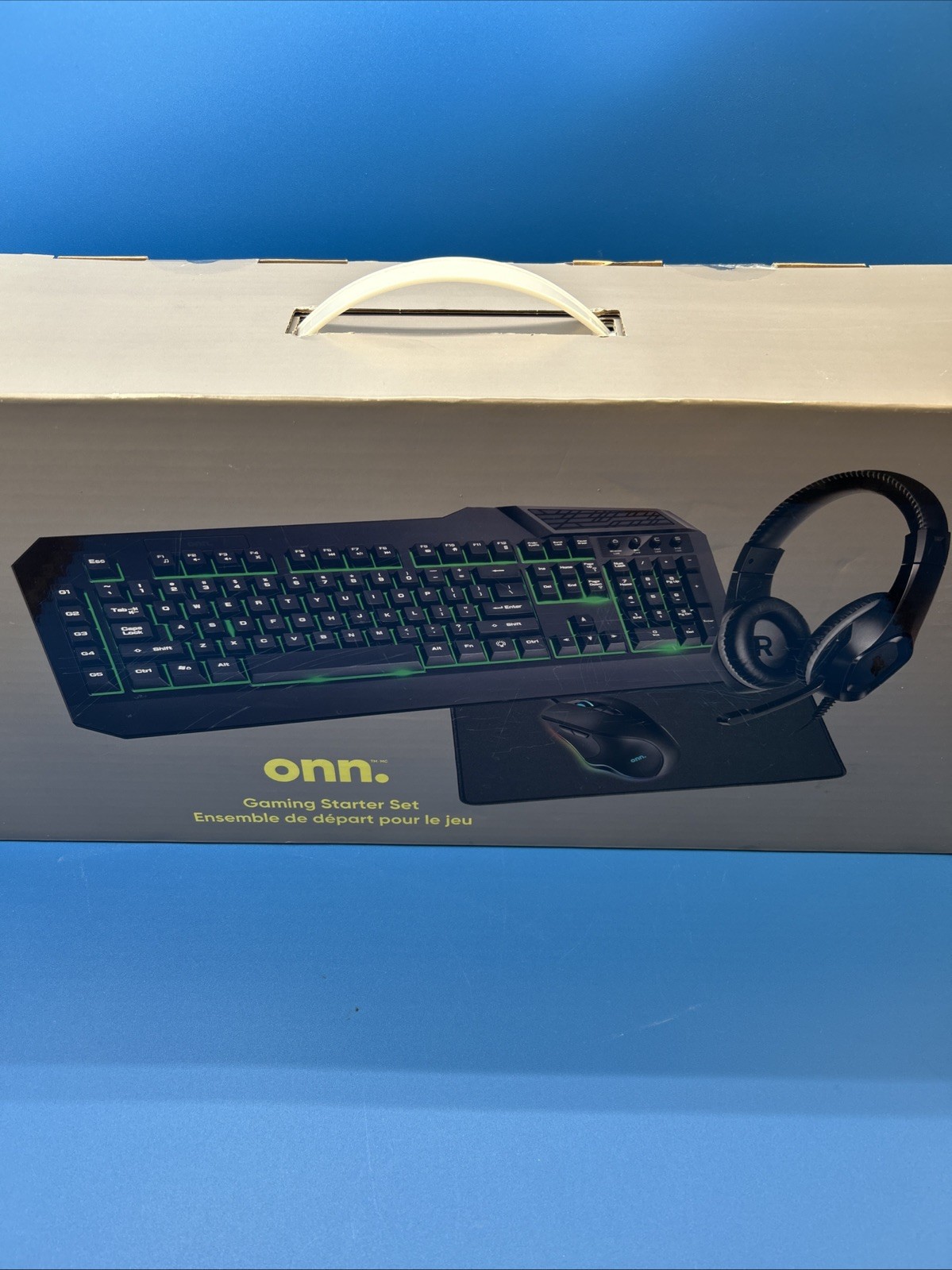 onn. 4-PC Gaming Starter Kit with LED Keyboard, Programmable Mouse NEW