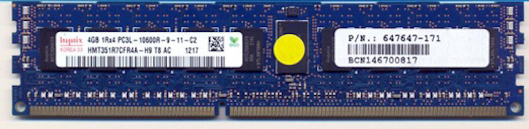 647871-B21 I GENUINE HP 4GB DDR3 SDRAM ECC Memory Module